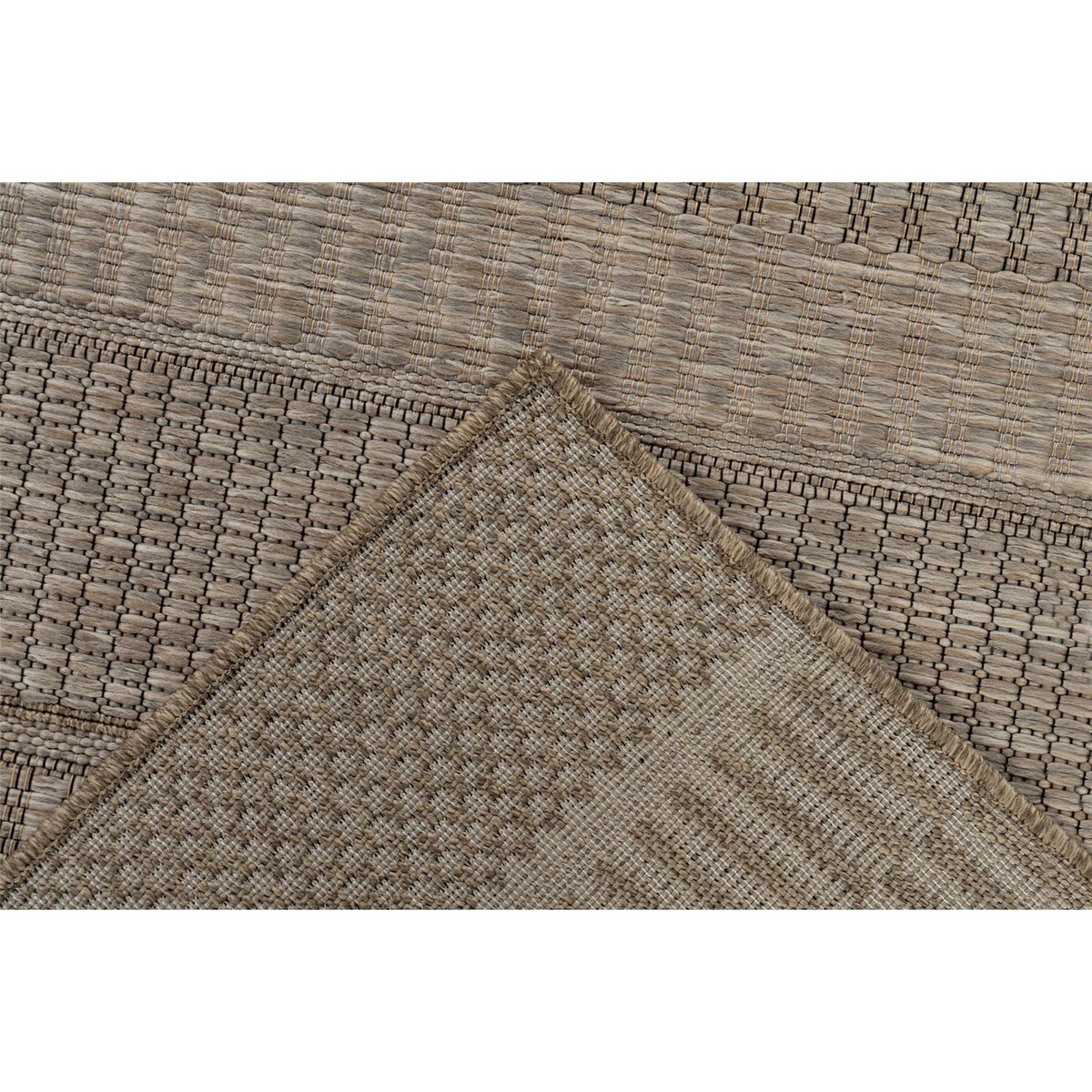 Tapis rectangulaire court poil à rayures beige sable chiné naturel, ARTE ESPINA