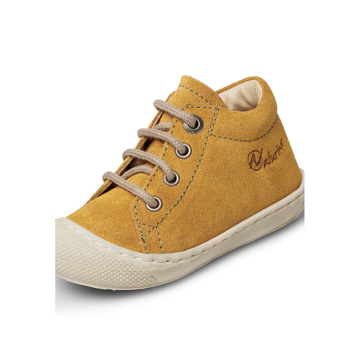 Chaussures premiers pas en daim COCOON citrouille-blanc, NATURINO