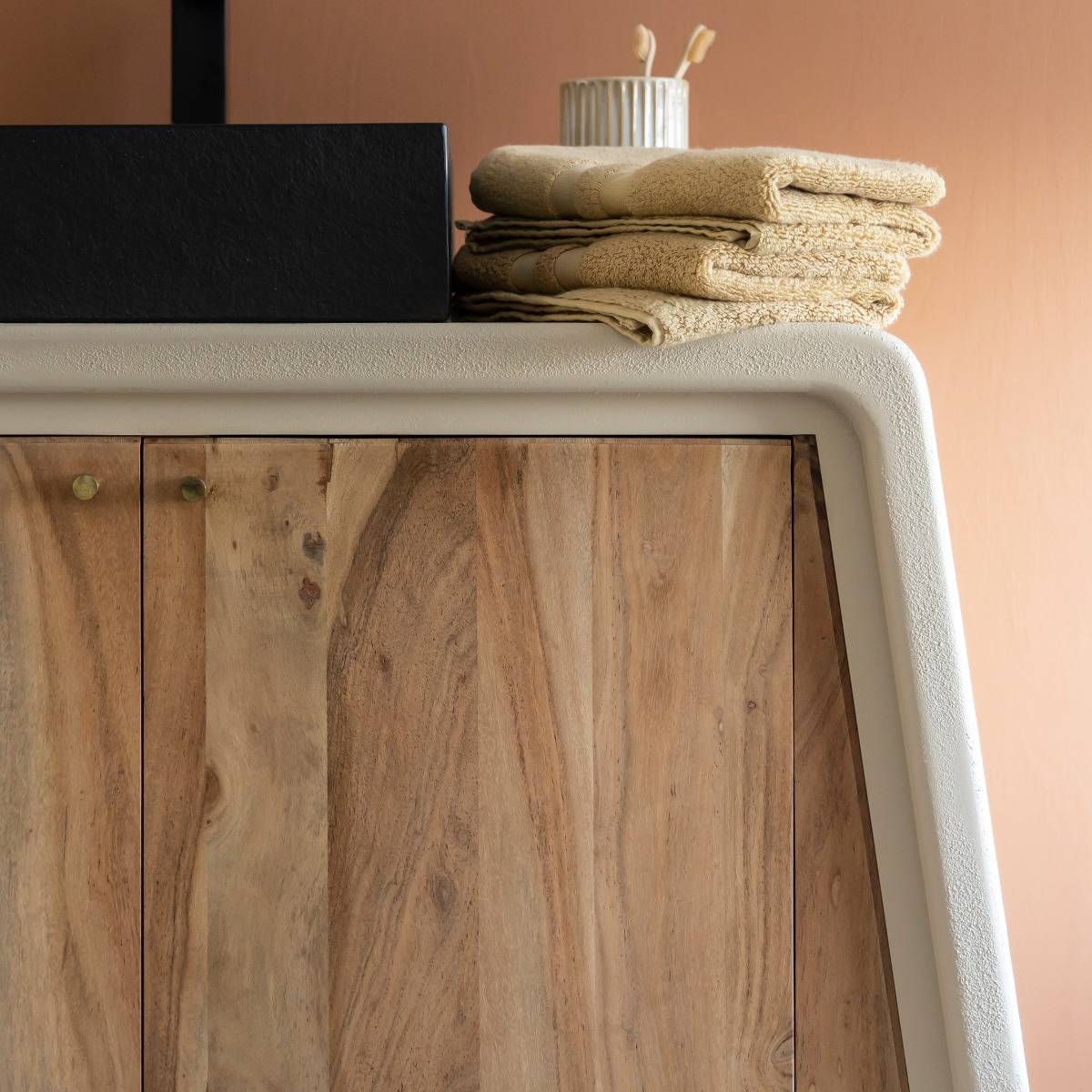 Meuble sous vasque en mdf DALVA blanc, MADE IN MEUBLES