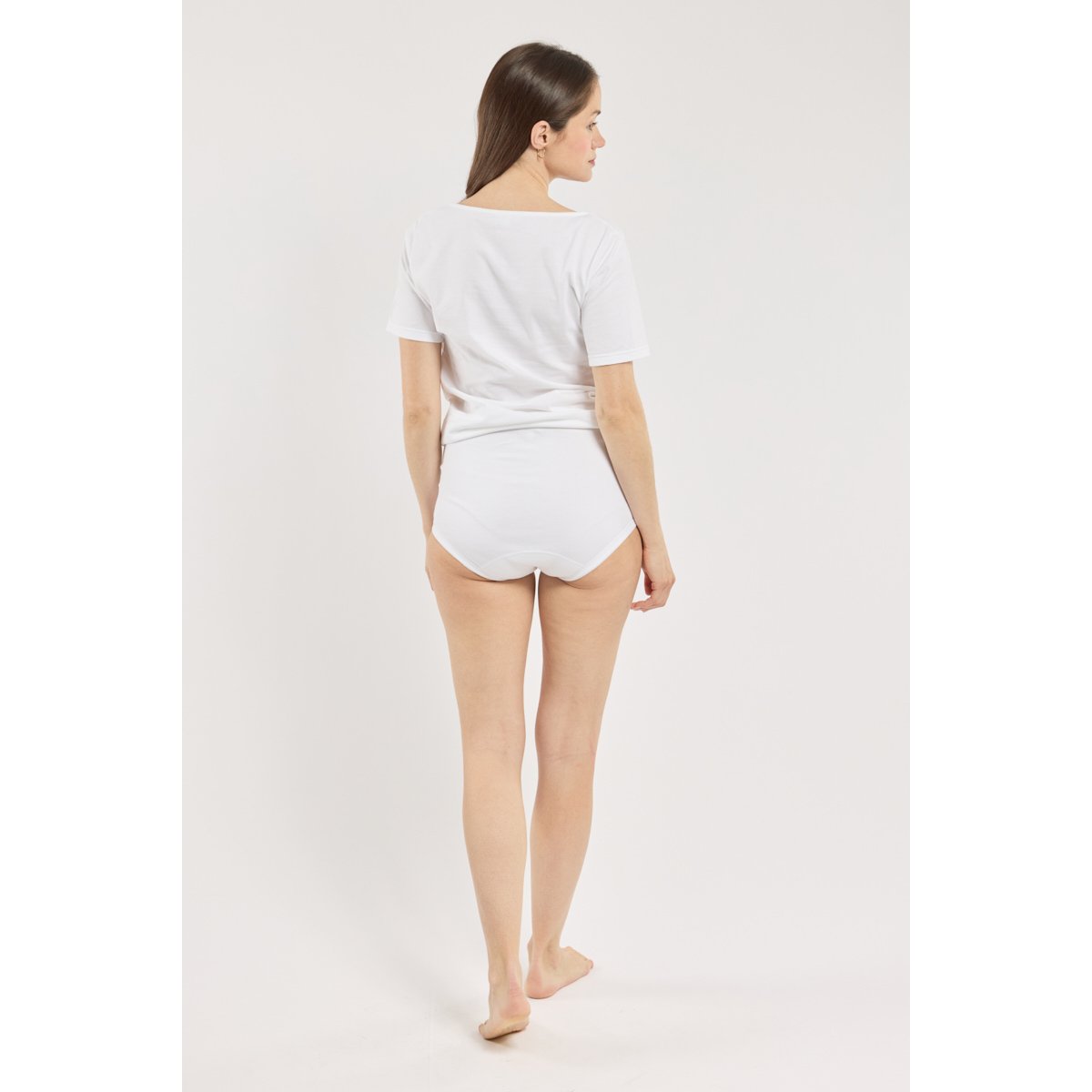Culotte taille haute en coton peigné blanc, ARMOR-LUX