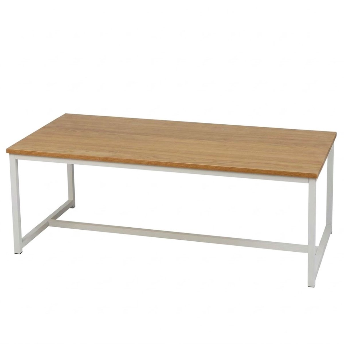 Table basse bois et métal blanc 100x50x36cm bois, URBAN LIVING