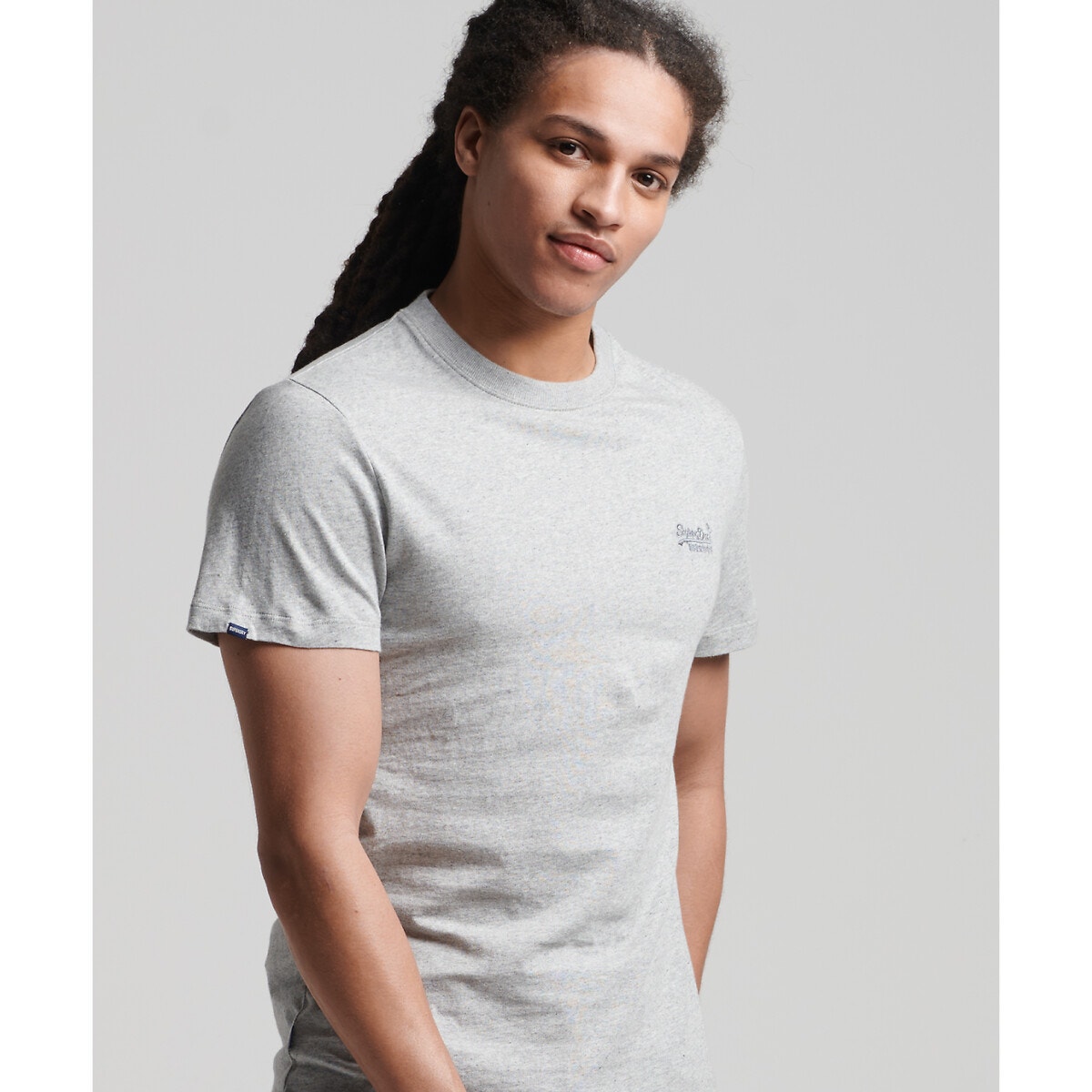 T-shirt Essential Logo gris clair chiné, SUPERDRY