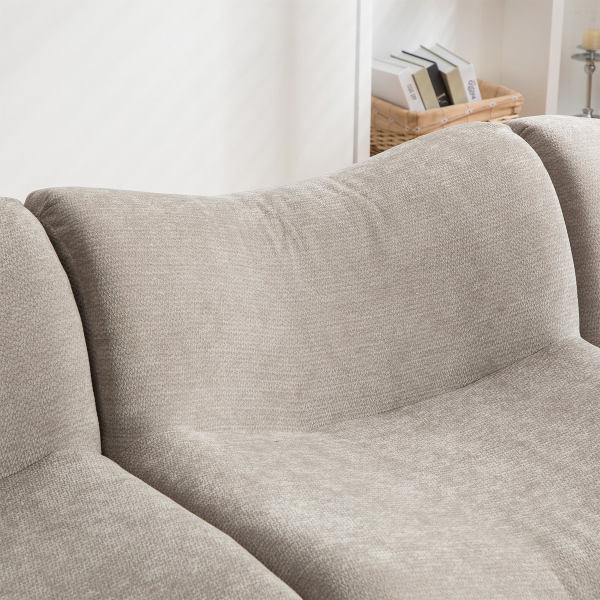 Elément chauffeuse 1 place compressé design moderne, CLOUD taupe, MEUBLES COSY