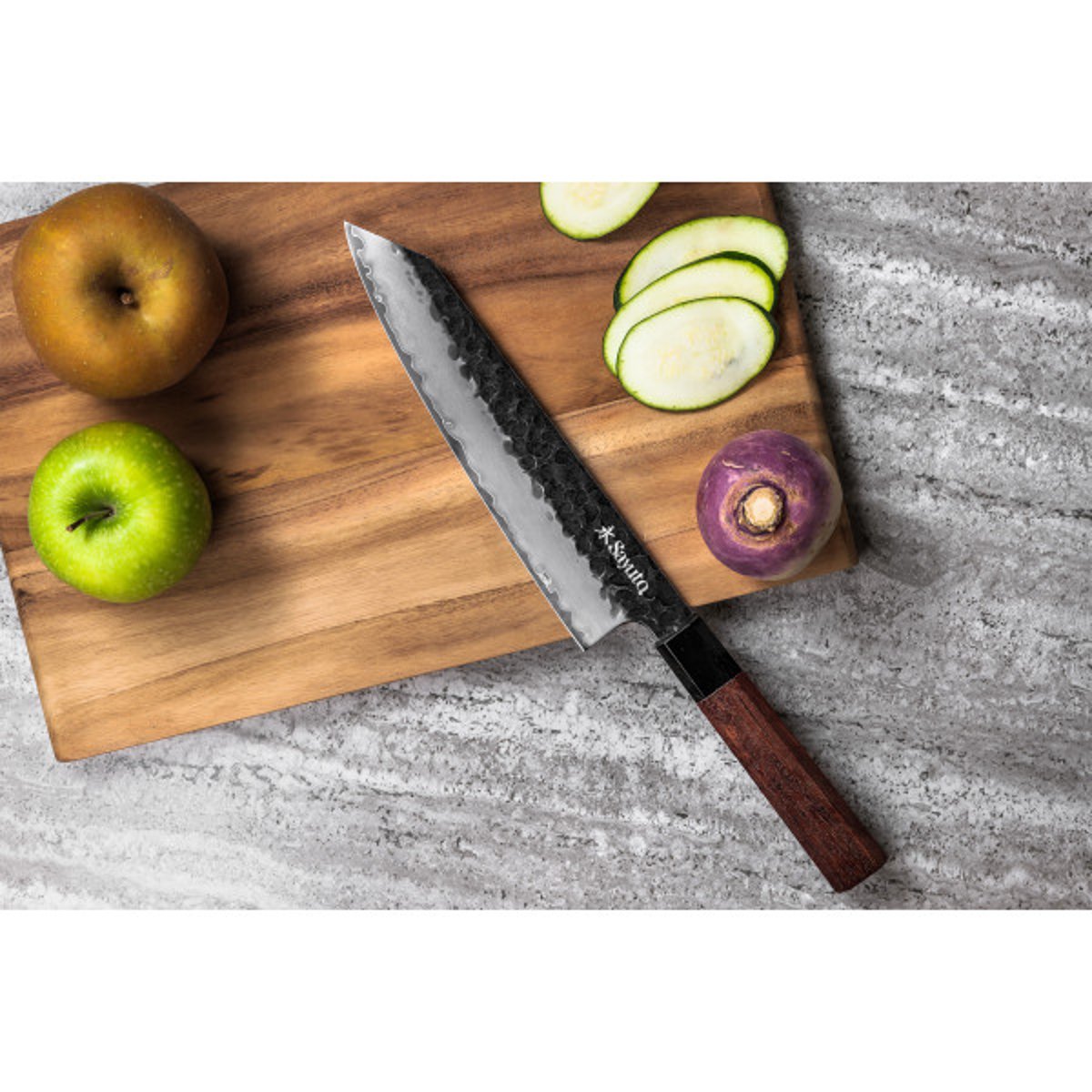 Couteau Sequoia San Mai modèle chef 21cm brute de forge v002237, SAYUTO