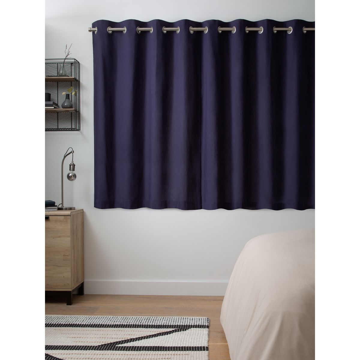 Rideaux à œillets en coton bleu marine, NEXT