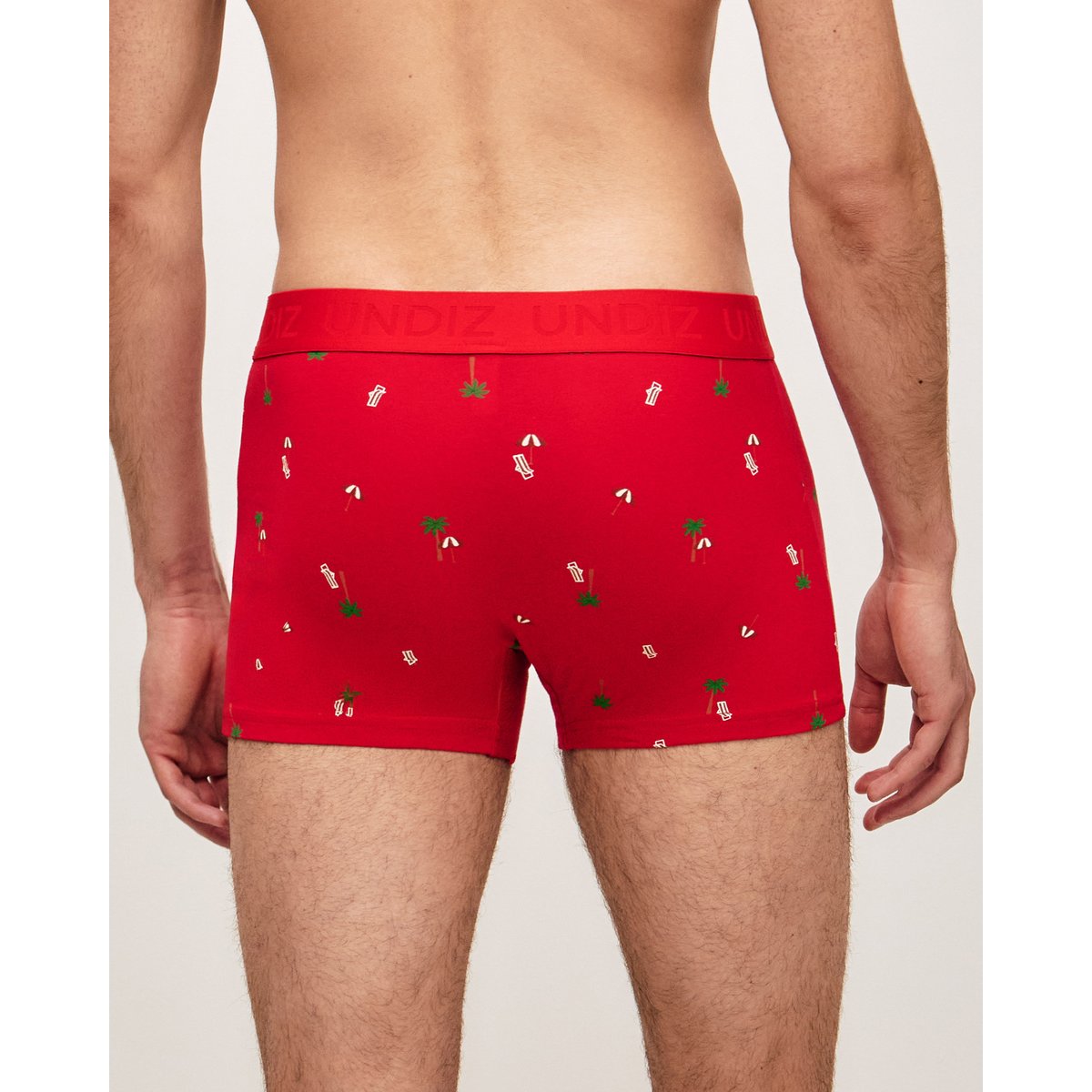 Boxer en coton motifs plage REPEATIZ PARAS rouge, UNDIZ