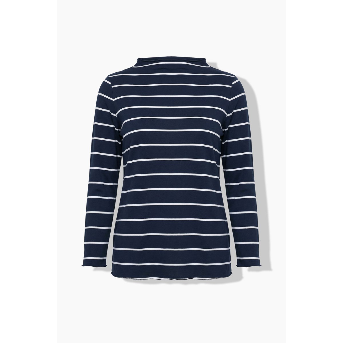 T-shirt en jersey bord-côte, coton bio marine, ULLA POPKEN