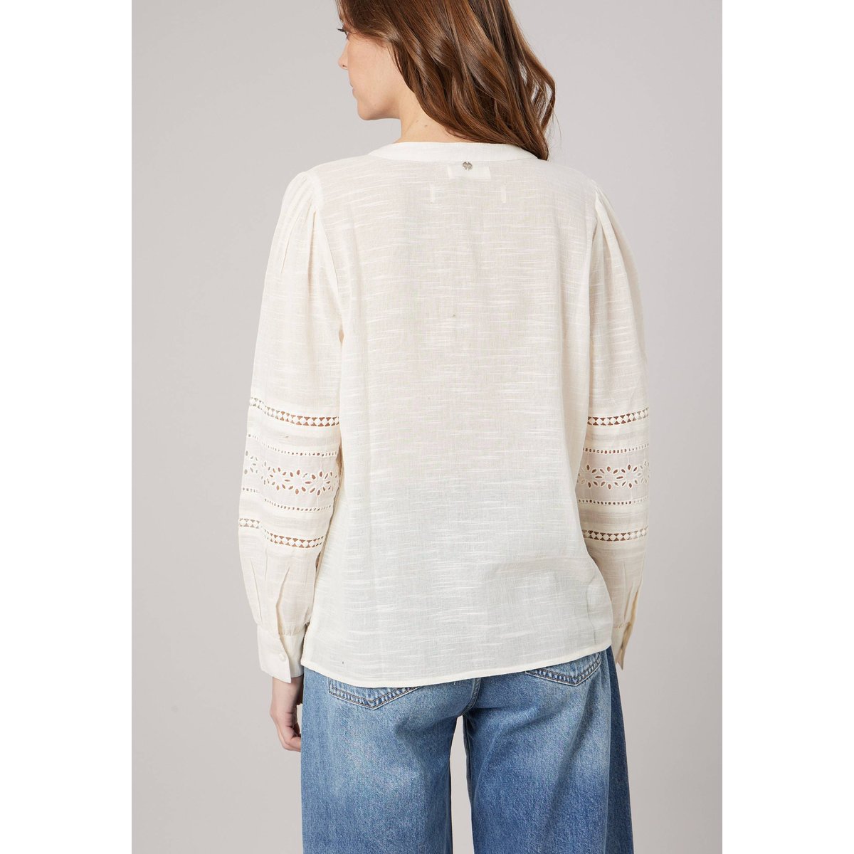 Blouse bohème femme en 100% coton VELORIA ivory, DEELUXE