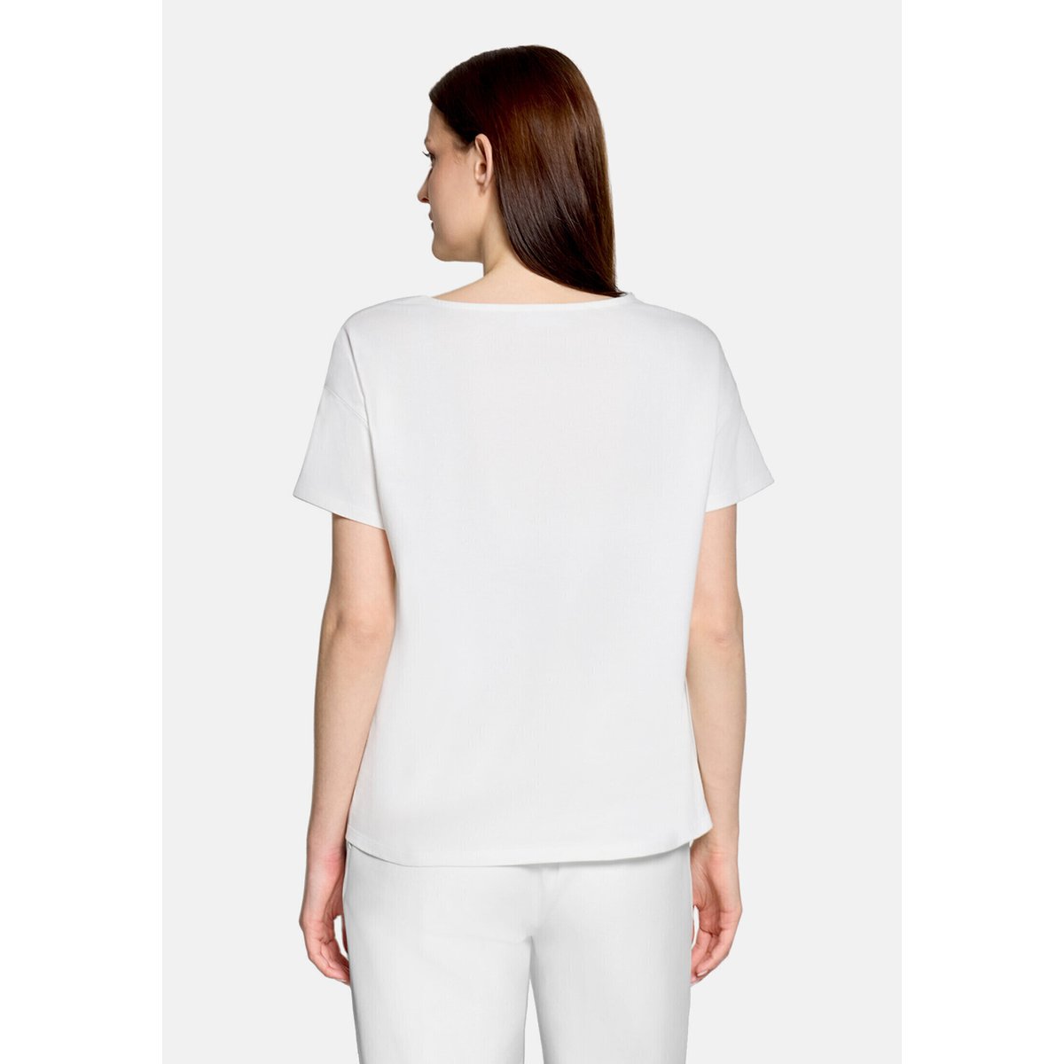 T-shirt façon blouse à nœud patch cream/green, BETTY BARCLAY