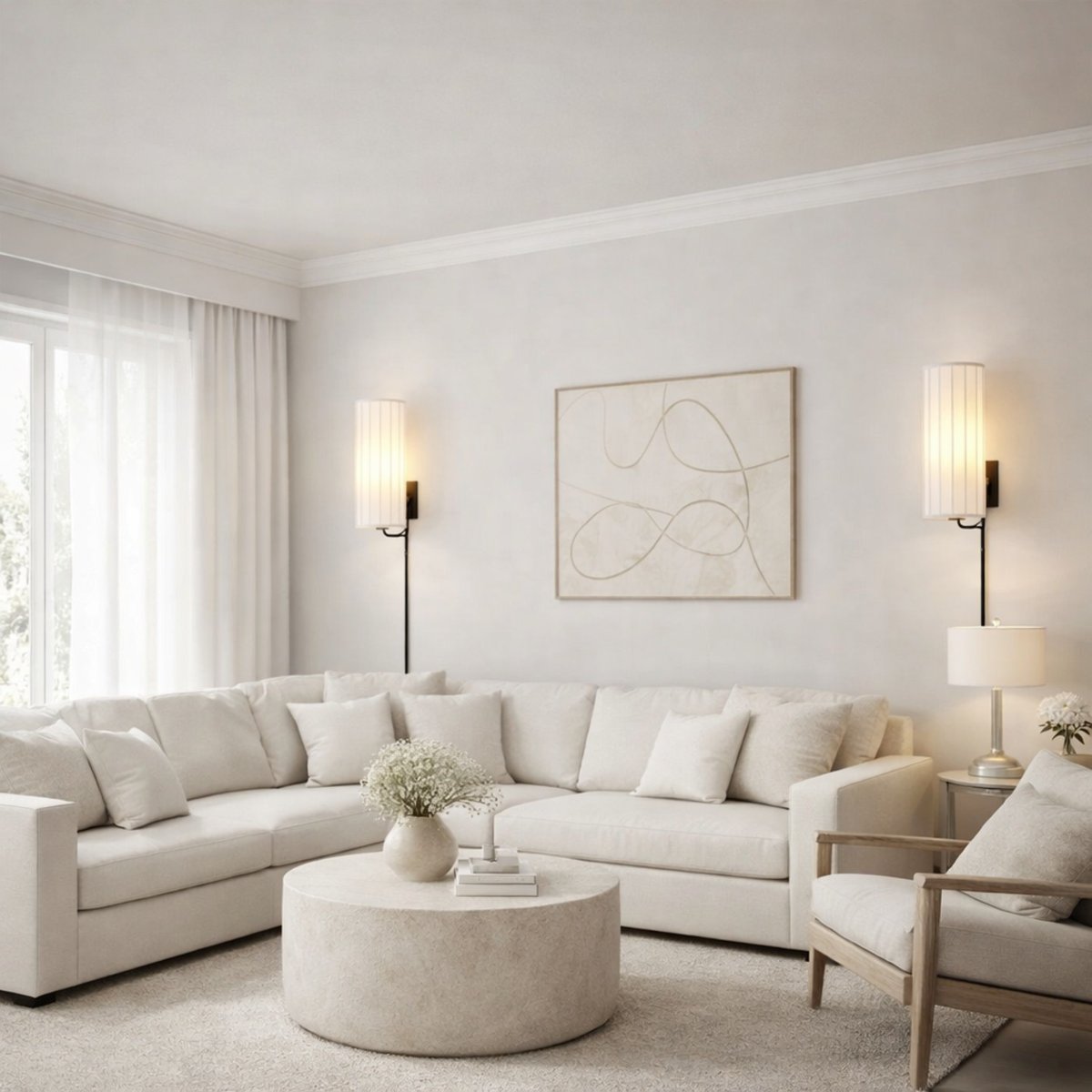 Applique murale en tissu HIKARI blanc, MARKSLOJD