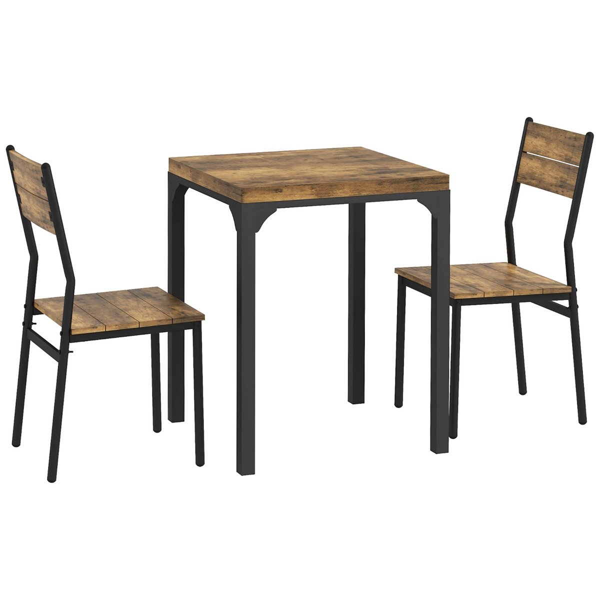 Ensemble de table à manger MDF Brun Rustique brun rustique, noir, HOMCOM