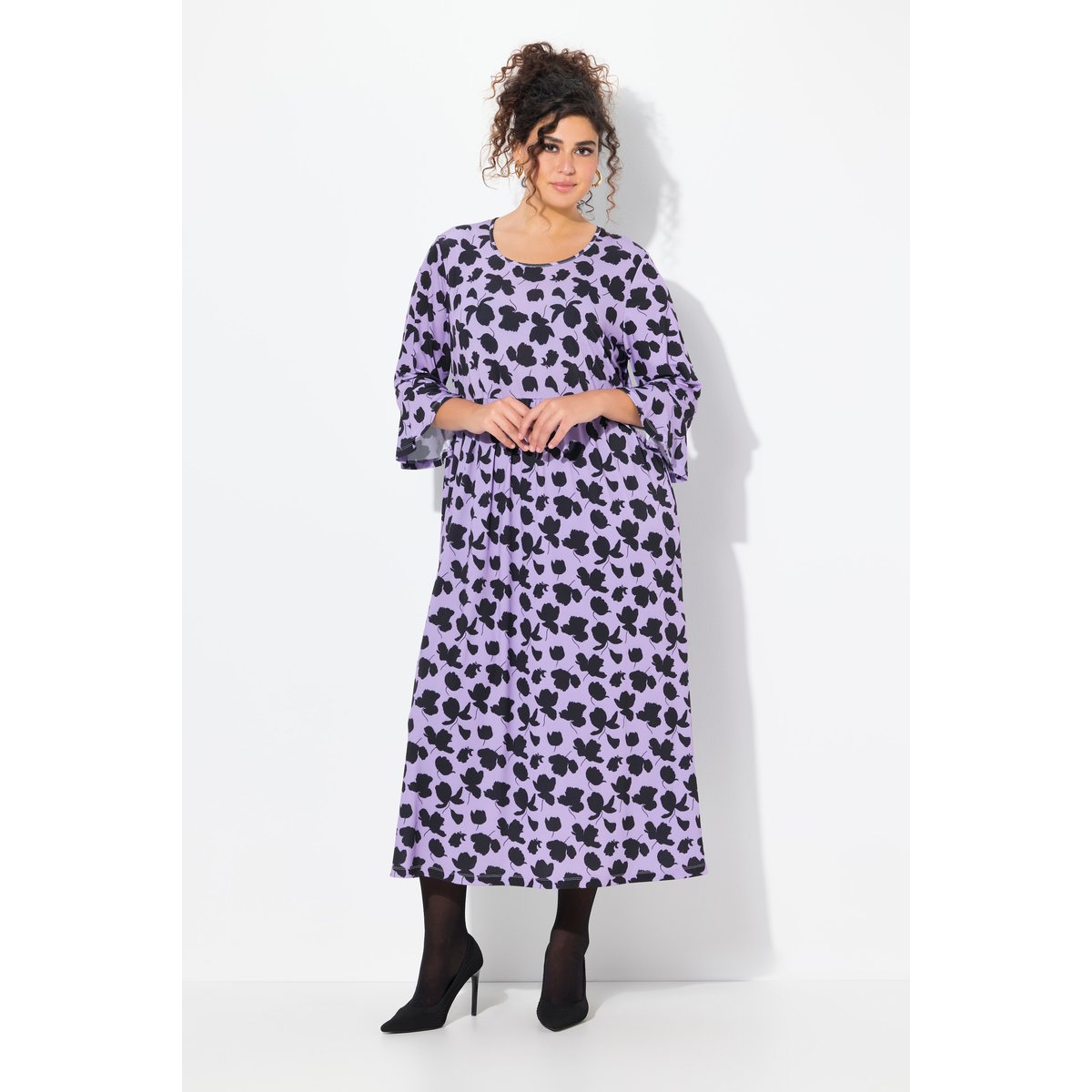 Robe en jersey coupe évasée violet, ULLA POPKEN