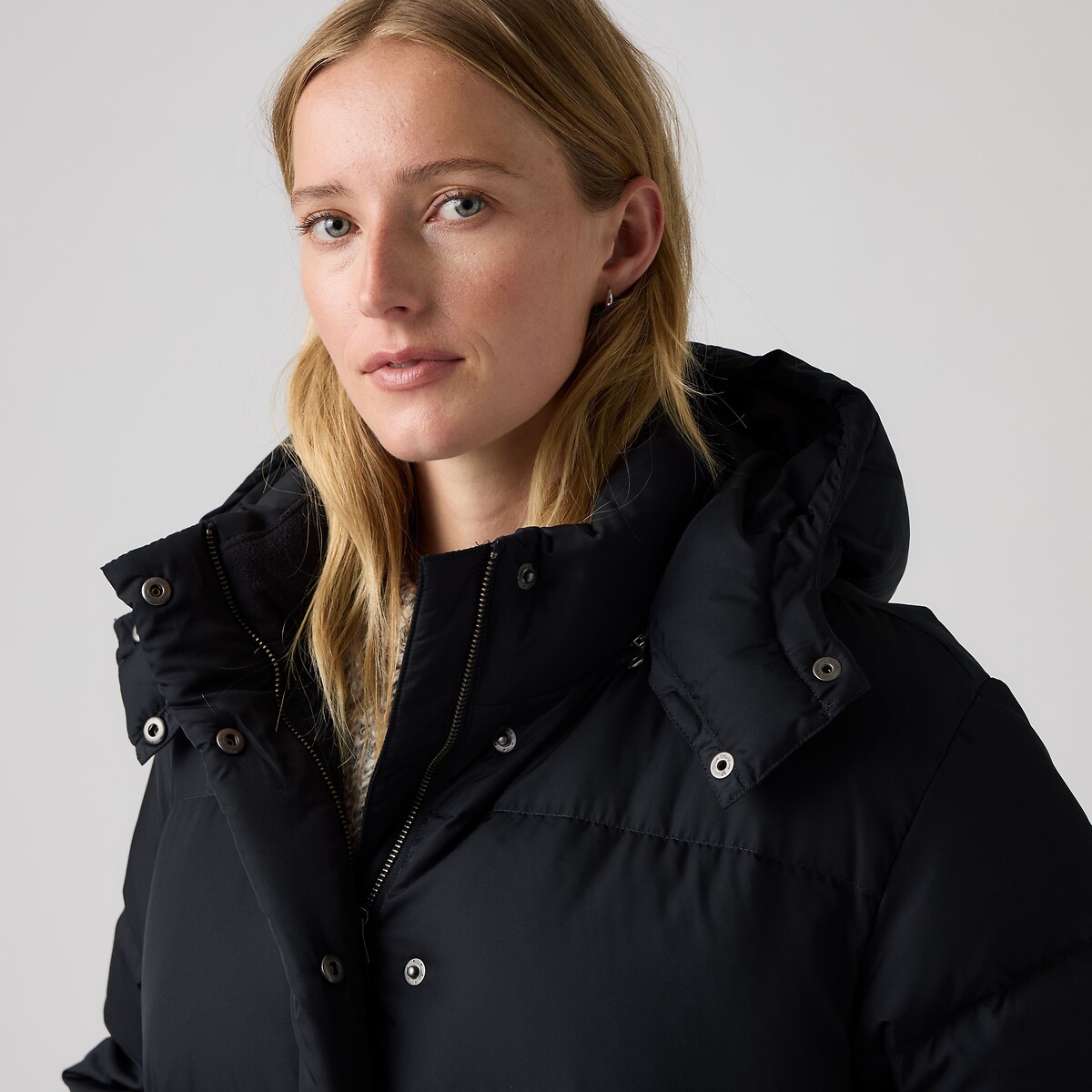 Doudoune courte à capuche anthracite, LEVI'S