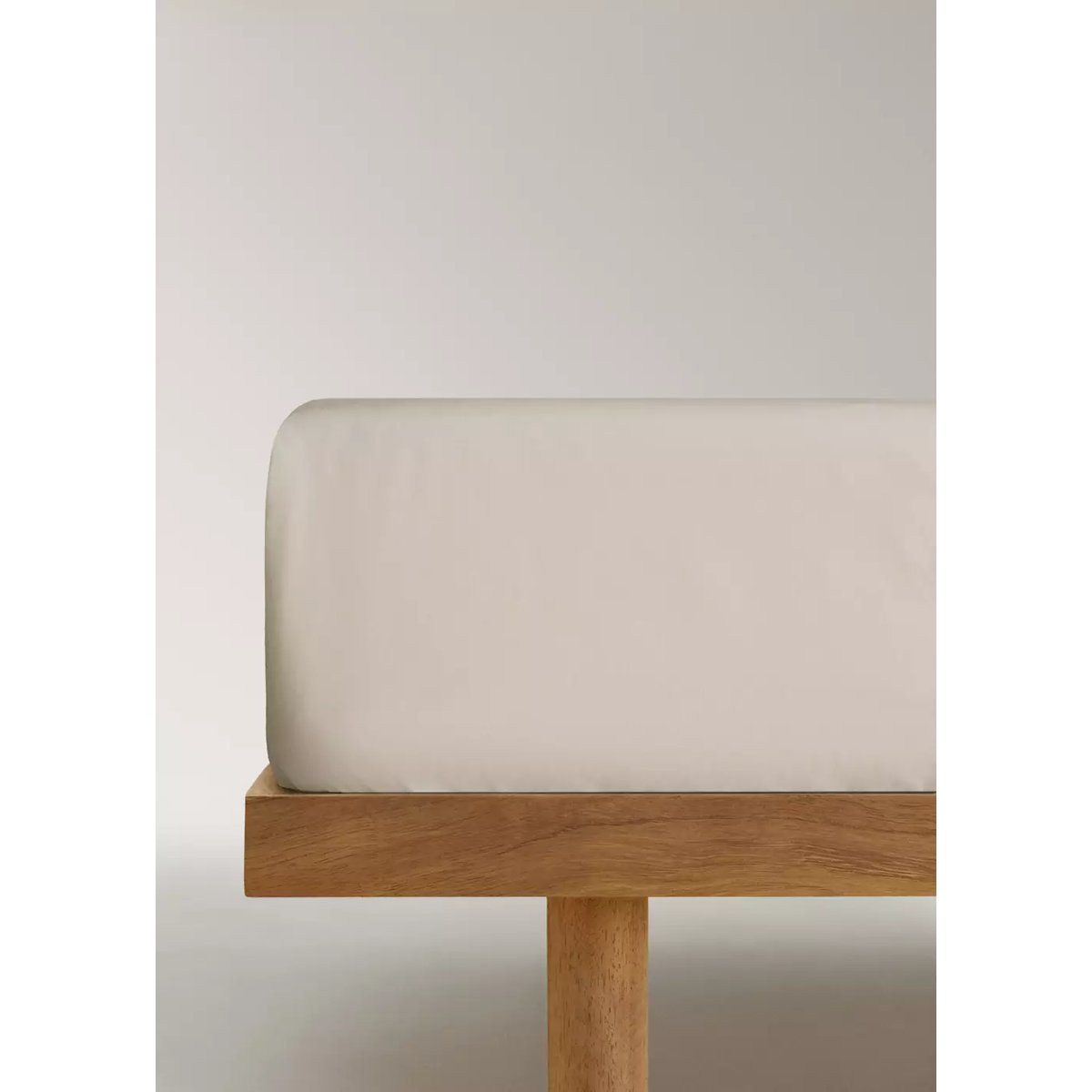 Drap-housse 100 % percale de coton Lit 90 cm sable, MANGO HOME