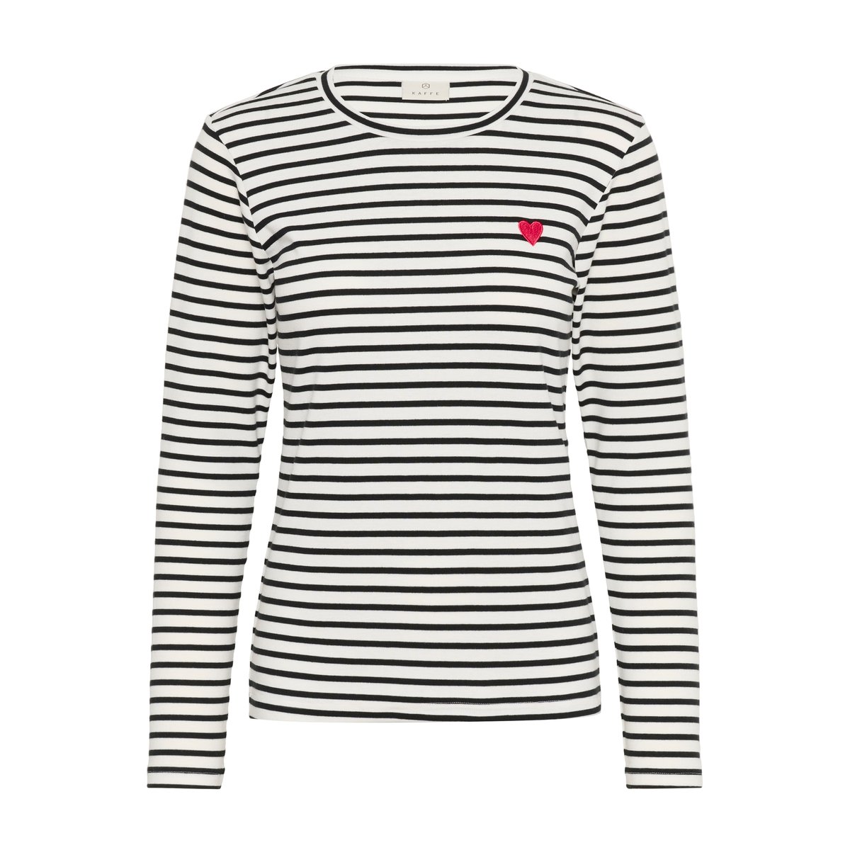 T-shirt à manches longues bland chalk/noir - pink heart, KAFFE