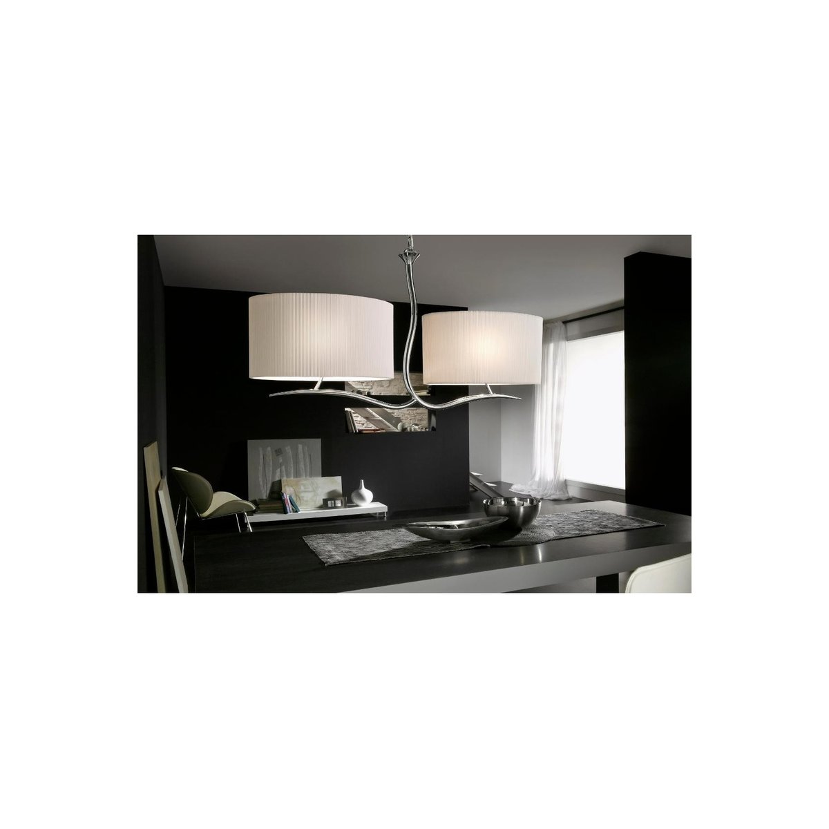 Suspension en tissu baroque, D.88 , EVE crème/chrome, MANTRA