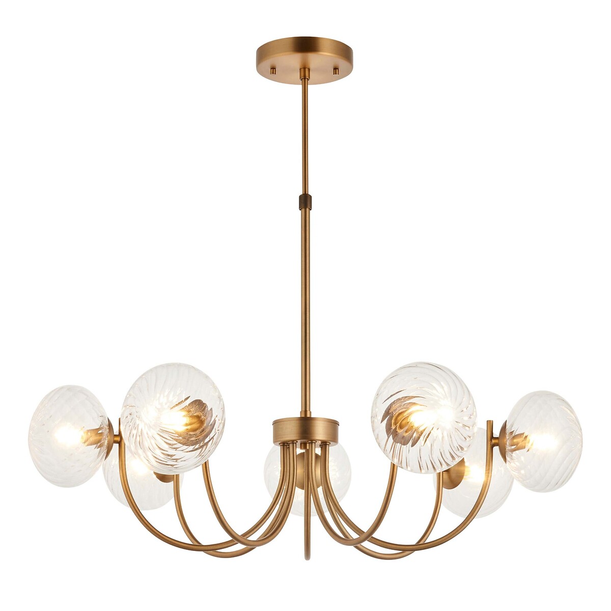 Harville 7-Light Dome Glass Pendant Light aged brass, ÉDITÉ