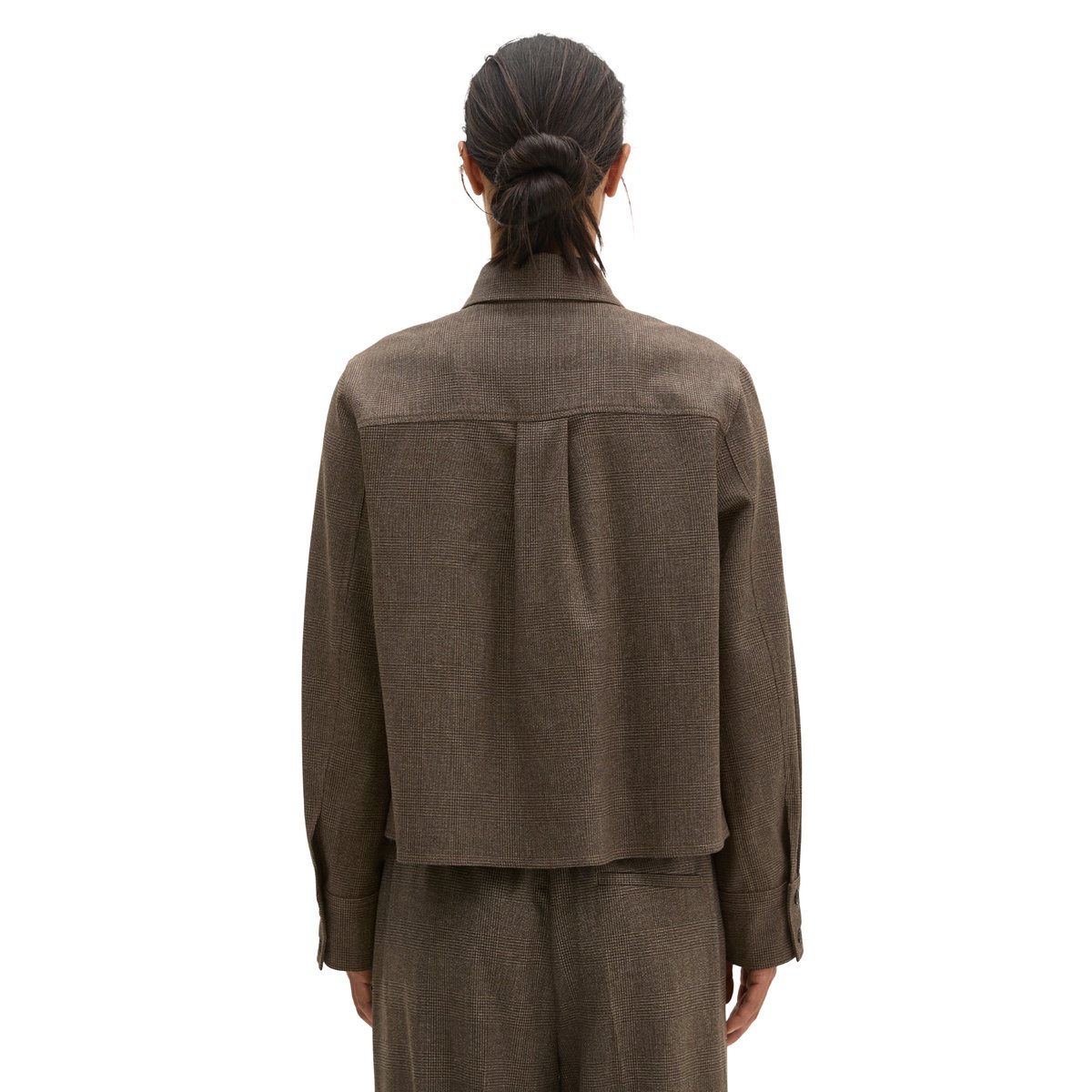 Surchemise à motif Glencheck, coupe regular en mélange de polyester et de viscose recyclés marron, MARC O'POLO