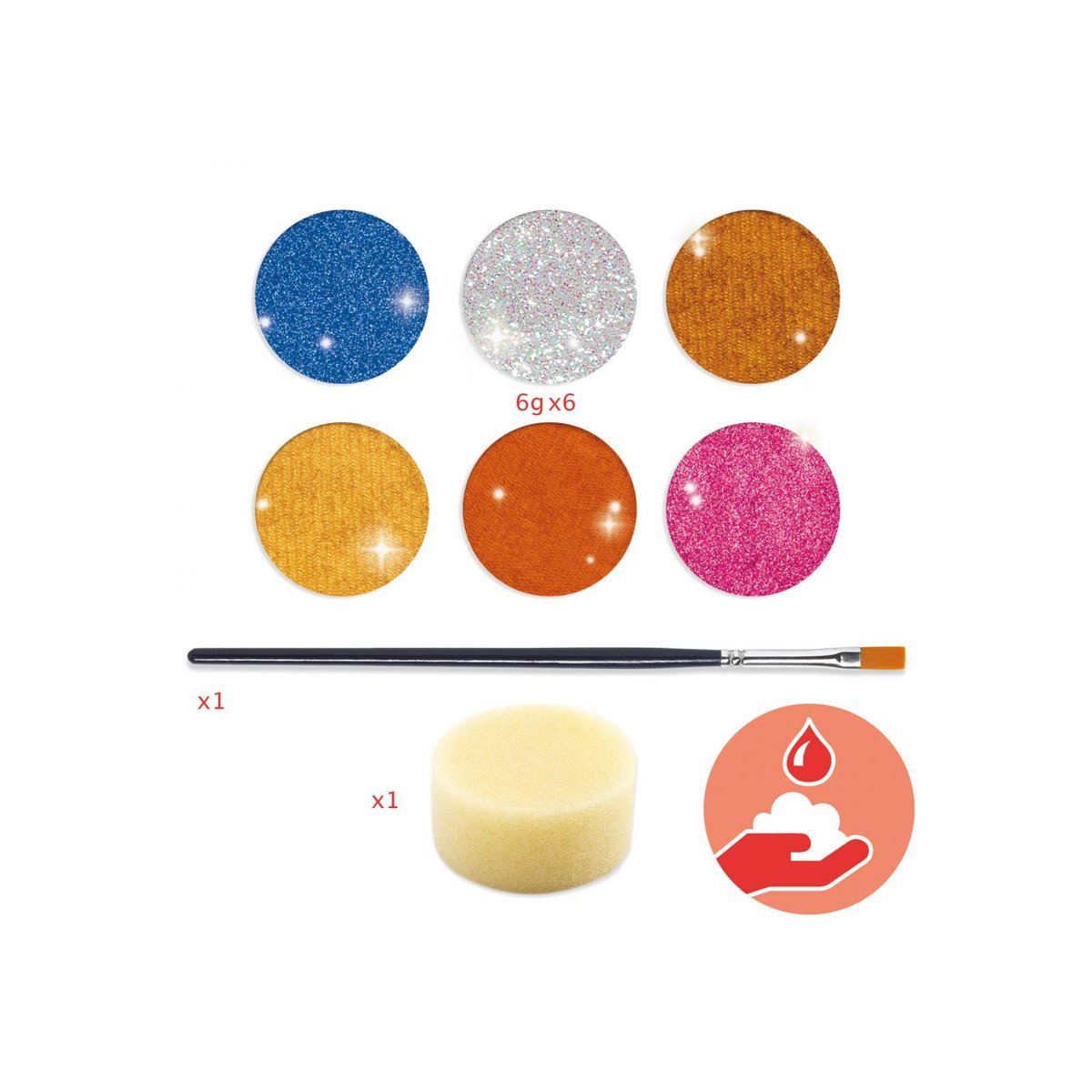 Palettes et accessoires - Palette 6 couleurs - Effet métal multicolore, DJECO