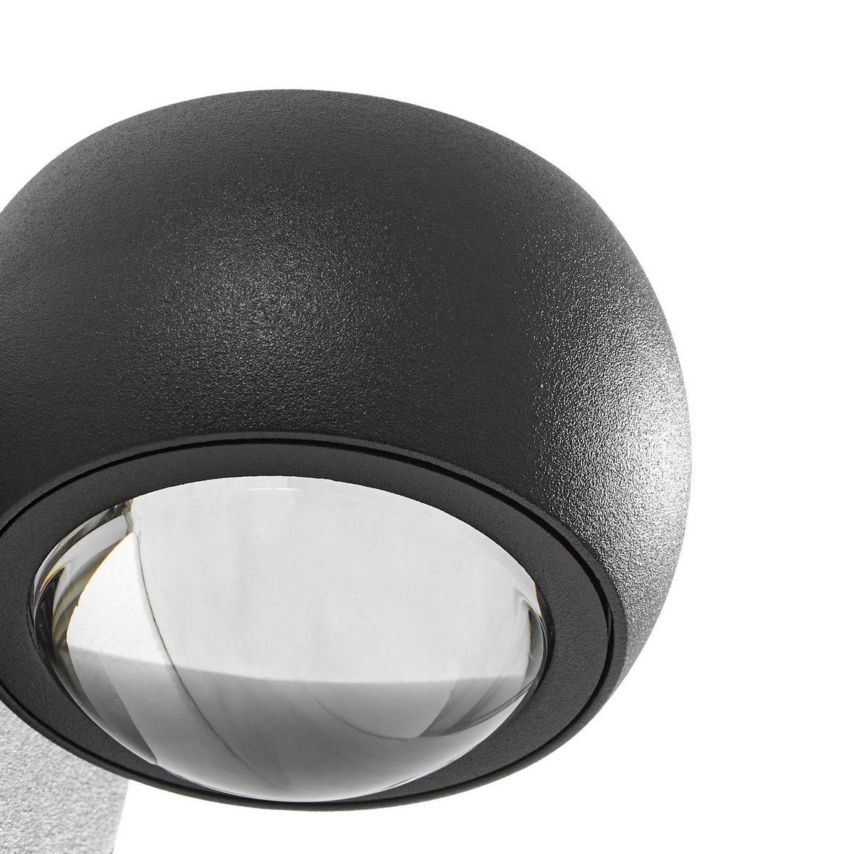 Applique extérieure en métalLED, Focra noir, transparent, LINDBY