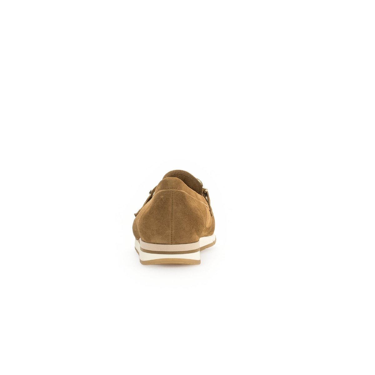 Ballerines en cuir velours à talon compensé cognac velours, GABOR