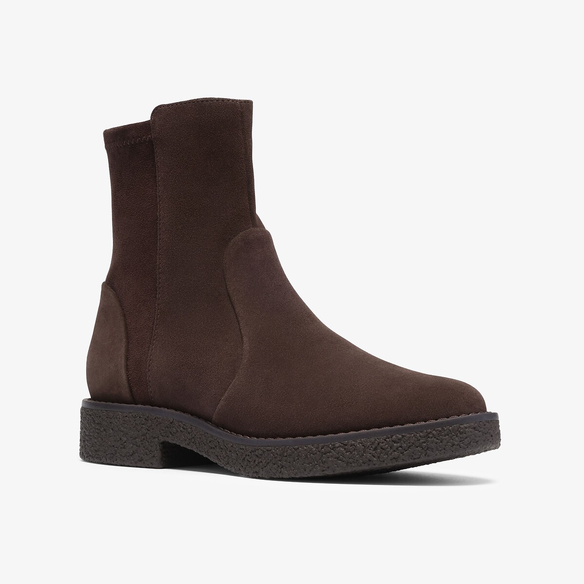 Botines planos de ante, NELLA BAY marrón oscuro, CLARKS
