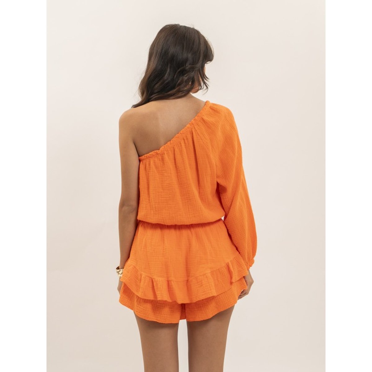 Combi-short Gaze De Coton Xitonia orange, DONA LISA