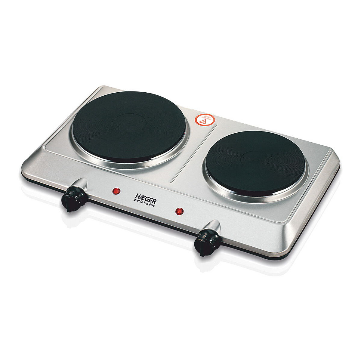 Placa elétrica HAEGER DOUBLE TOP DISC, em Inox, 2250W, da HAEGER inox, HAEGER