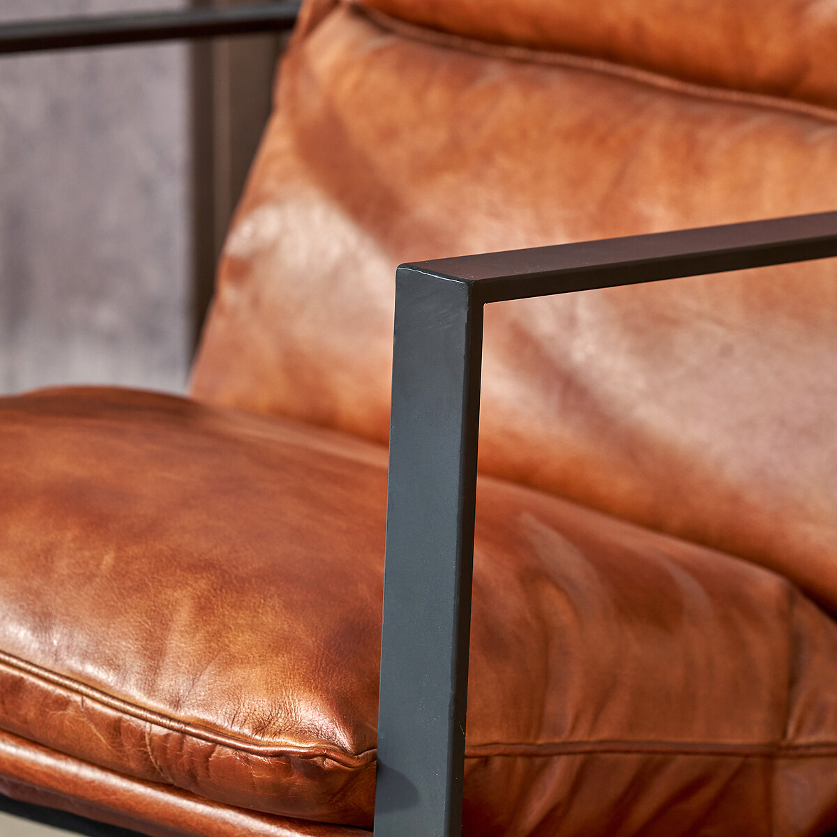Noma Vintage Leather Accent Chair & Footstool caramel, SO'HOME
