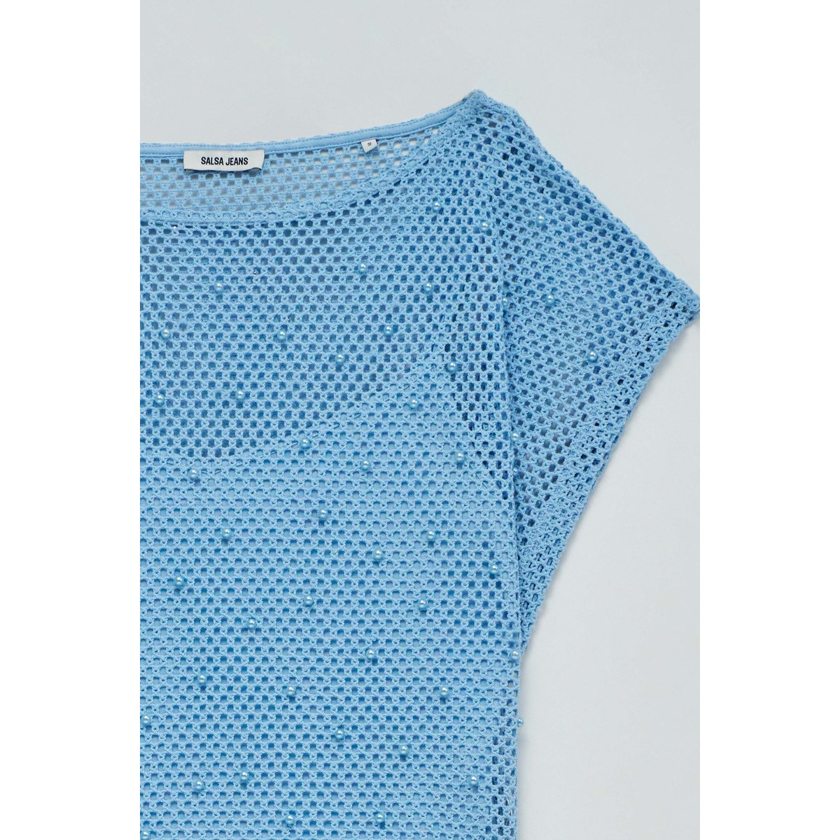 T-SHIRT EN CROCHET bleu marine, SALSA JEANS