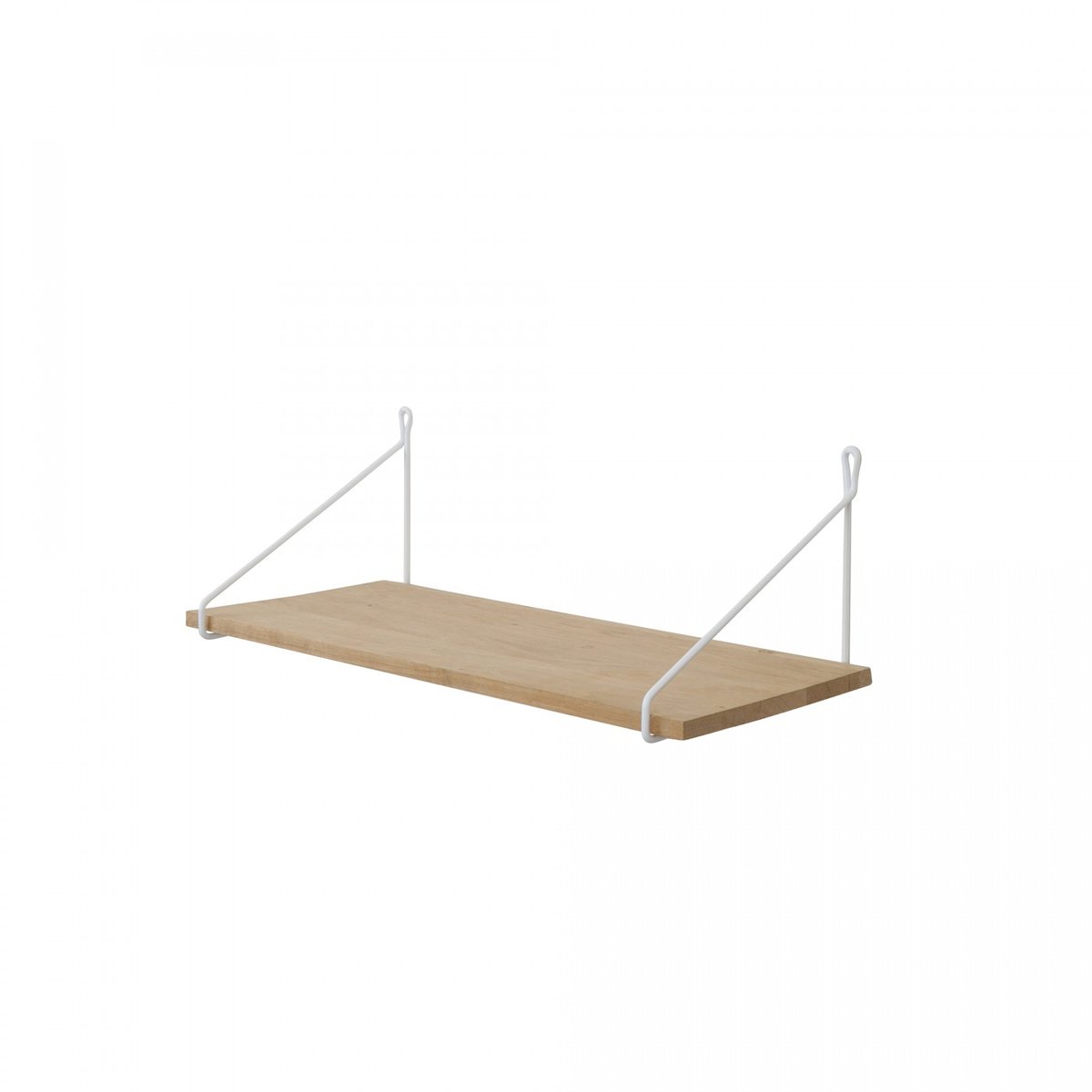 Etagère Vintage Chêne Rustique Brut 60 x 25 cm equerre blanche, ARCHIV