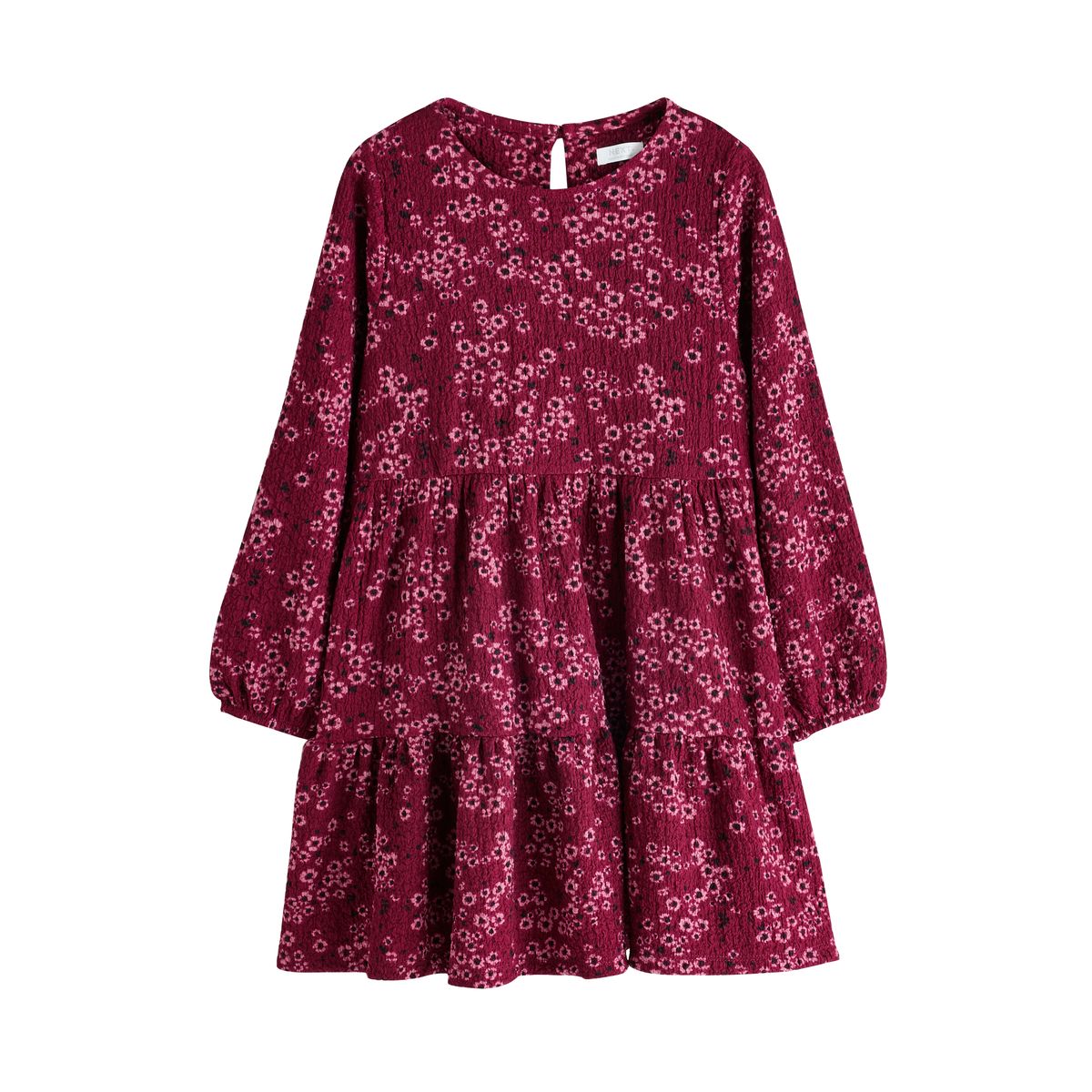 Robe à manches longues en jersey froissé prune rose, NEXT