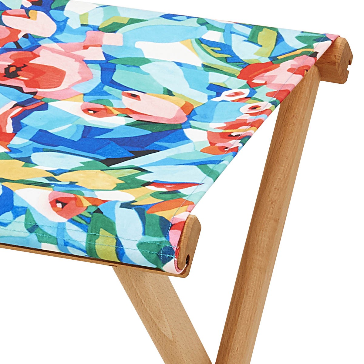Pliant pêcheur en eucalyptus et toile outdoor, YUCA bleu, VENT DE BOHÈME