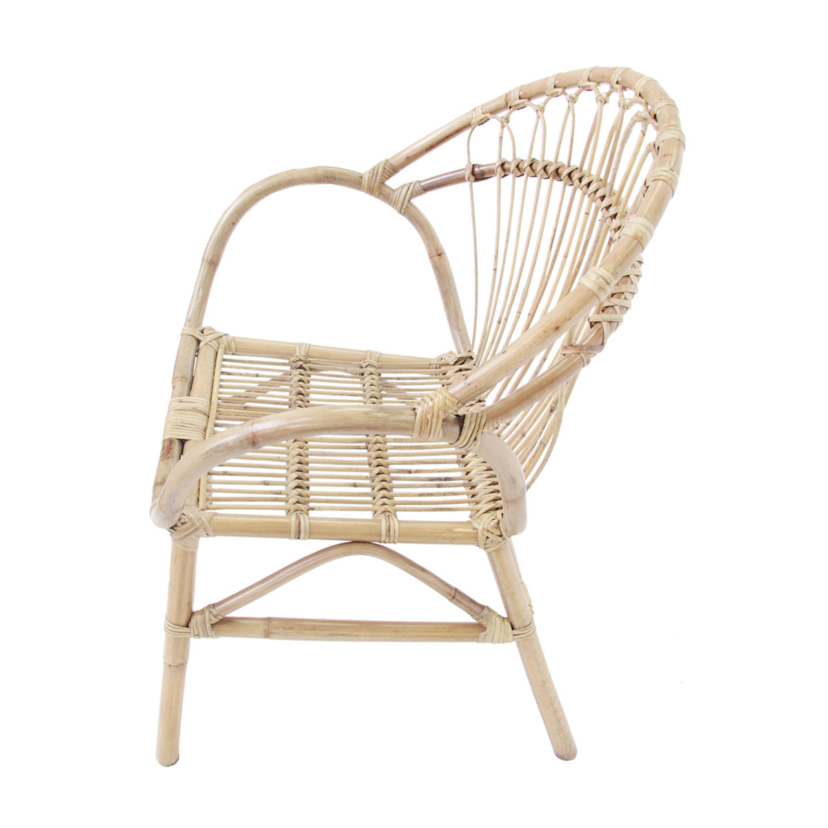 Fauteuil en rotin - 69x64.5x87cm bois, SUNNYDAYS