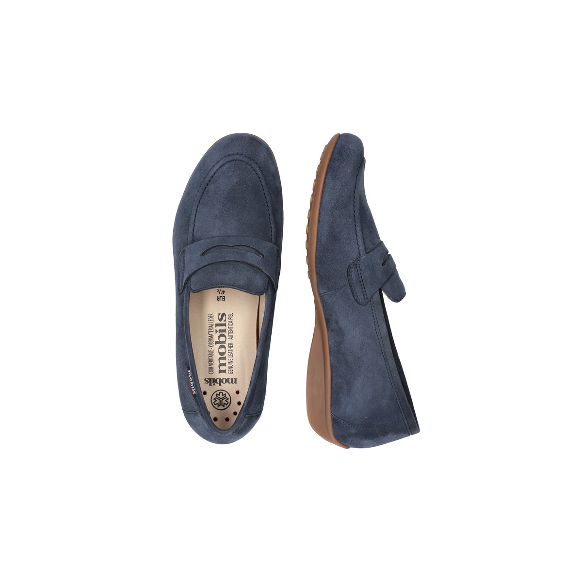 Mocassins en cuir FLAVYA bleu p5138, MEPHISTO
