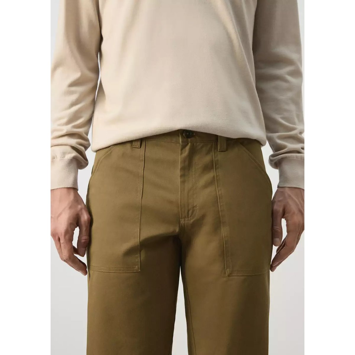 Pantalon relaxed-fit avec poches plaquées ocre, MANGO MAN