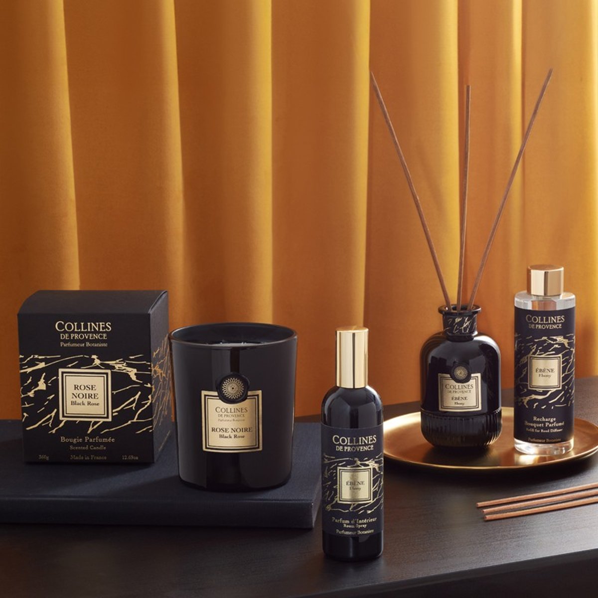 Diffuseur de parfum EBÈNE noir, COLLINES DE PROVENCE
