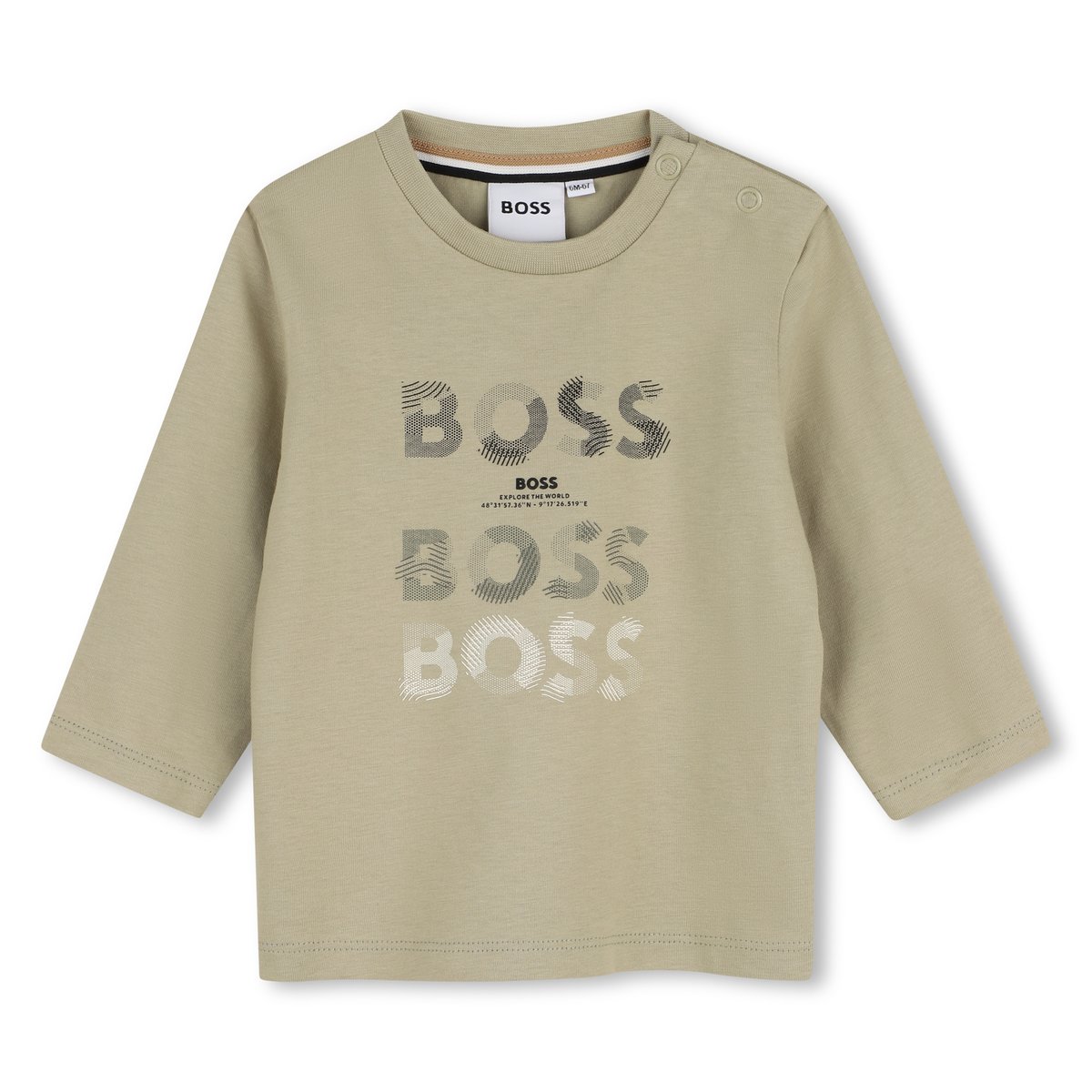 Tee-shirt manches longues gris, BOSS KIDSWEAR