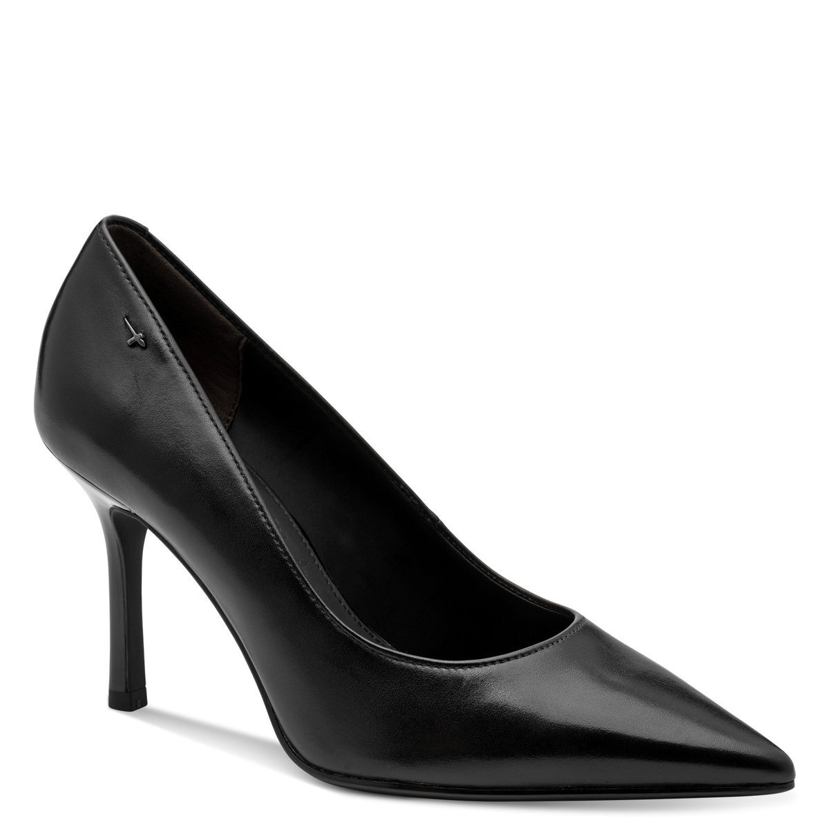 Escarpin en cuir noir or, TAMARIS