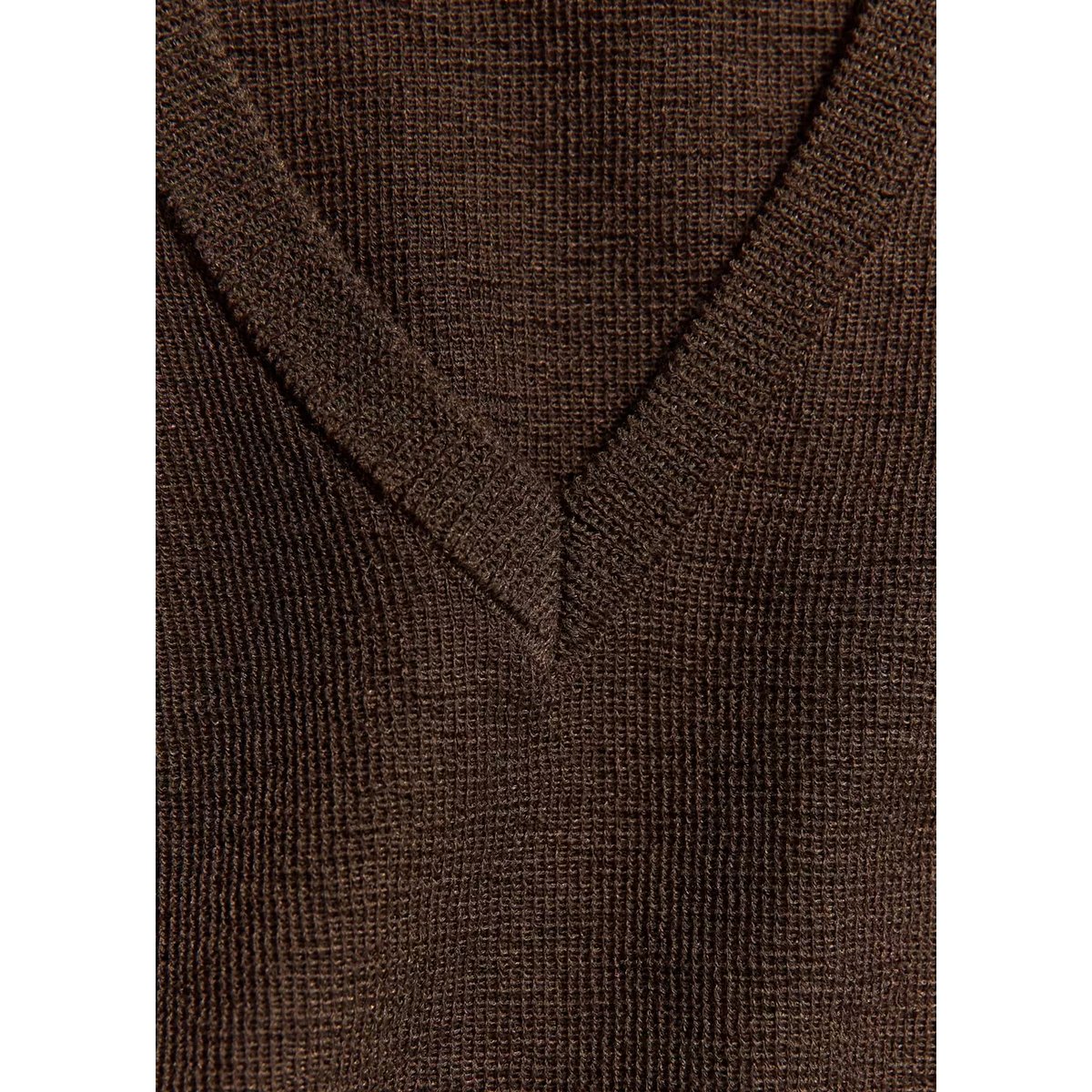 Gilet maille col V café, MANGO