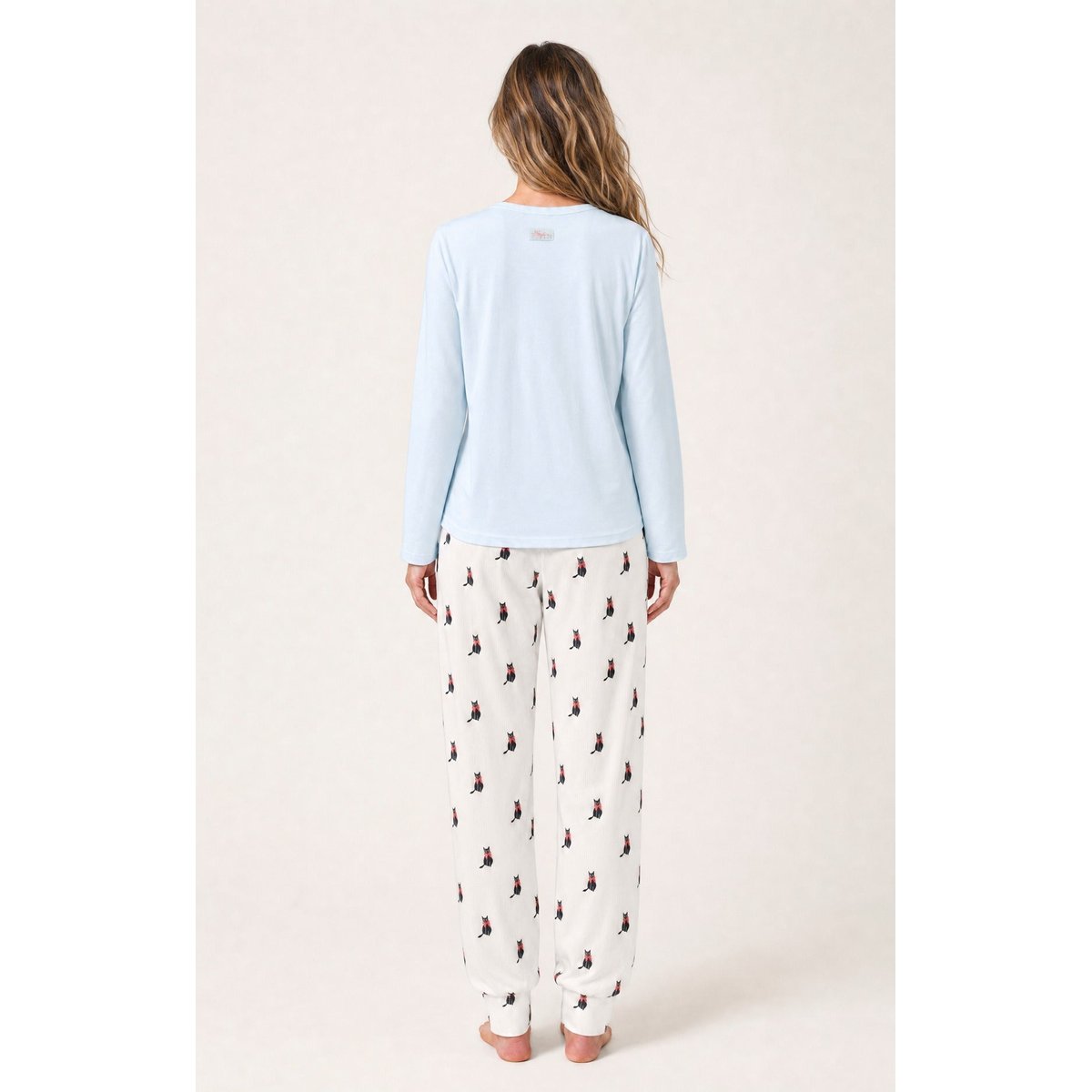 Pyjama en jersey de coton léger imprimé Kitty ivoire, ARTHUR