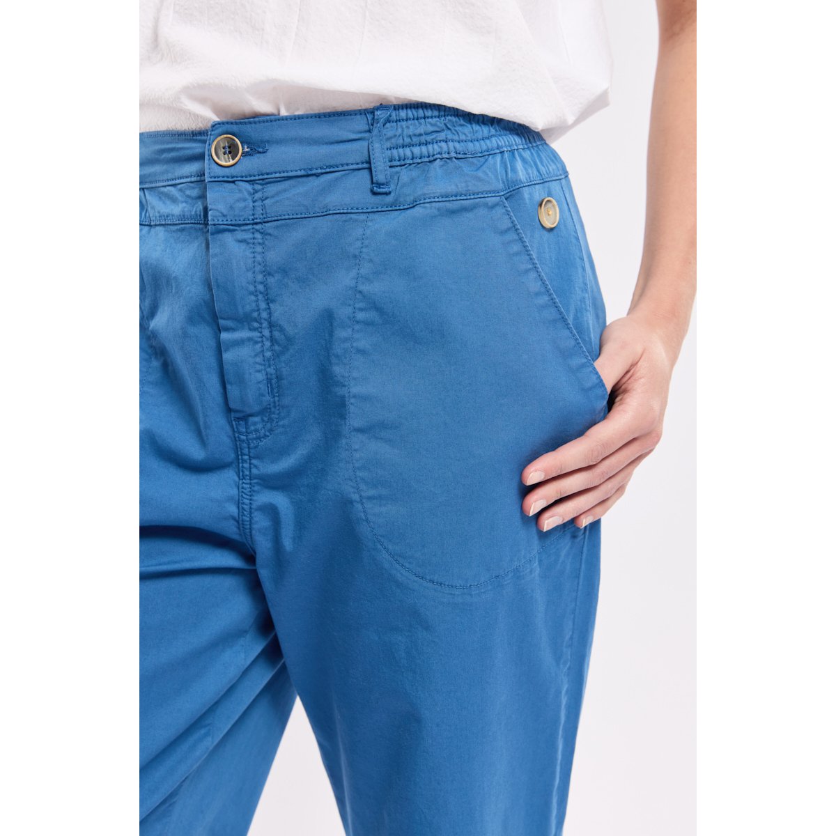 Pantalon taille élastiquée Élise dark blue, TERRE & MER