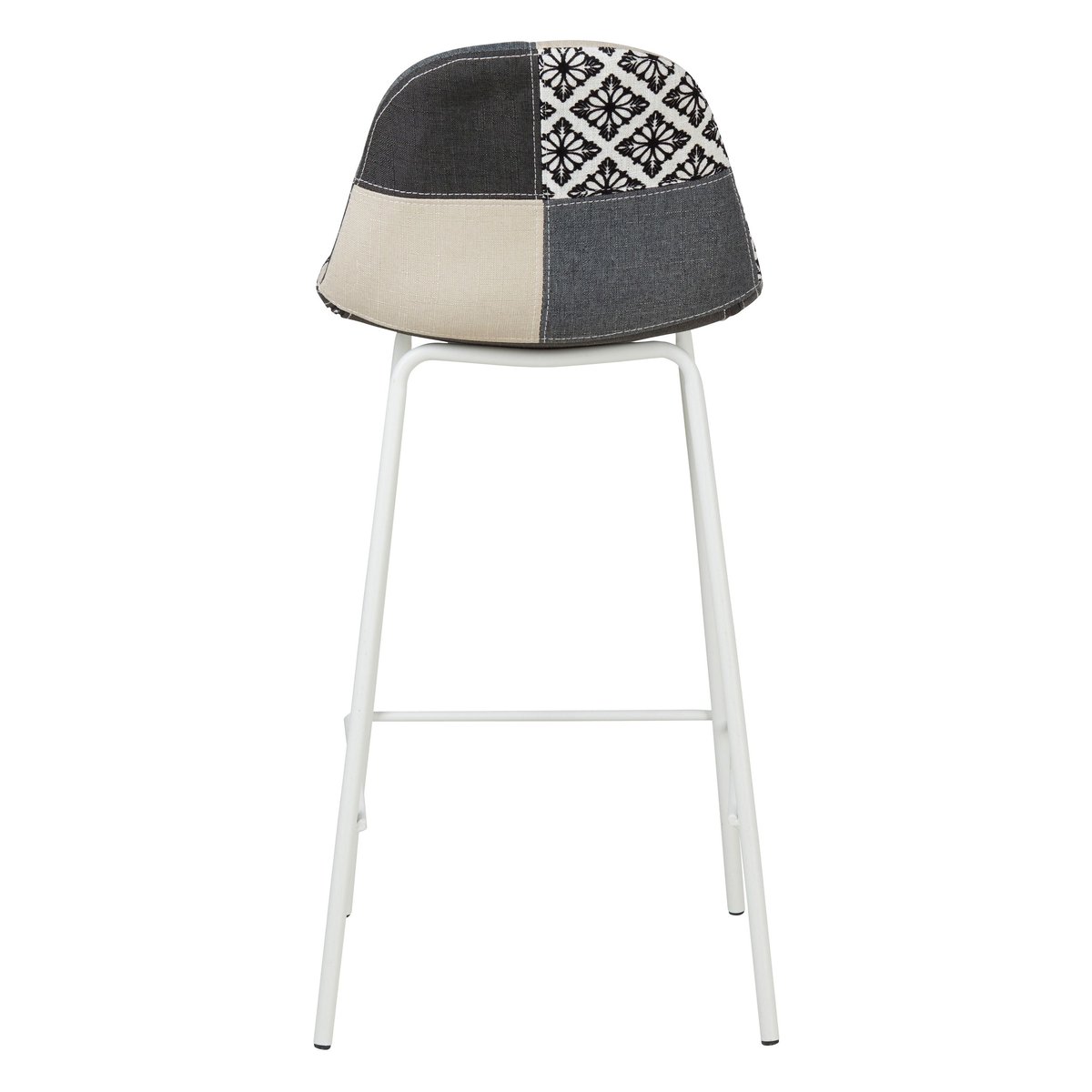 Chaise snack patchwork pied métal blanc MOSA multicolore, ZAGO