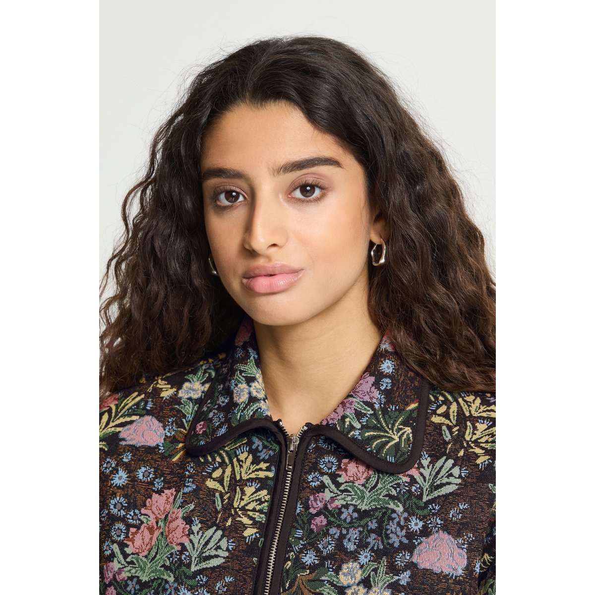 Veste d'extérieur multicolore jacquard flower, ICHI