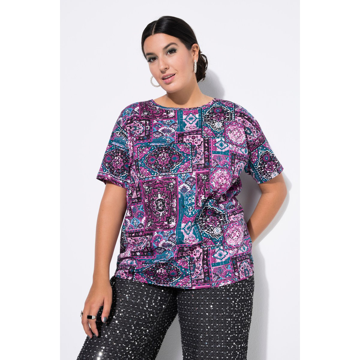 T-shirt oversize, imprimé à fleurs mûres, STUDIO UNTOLD