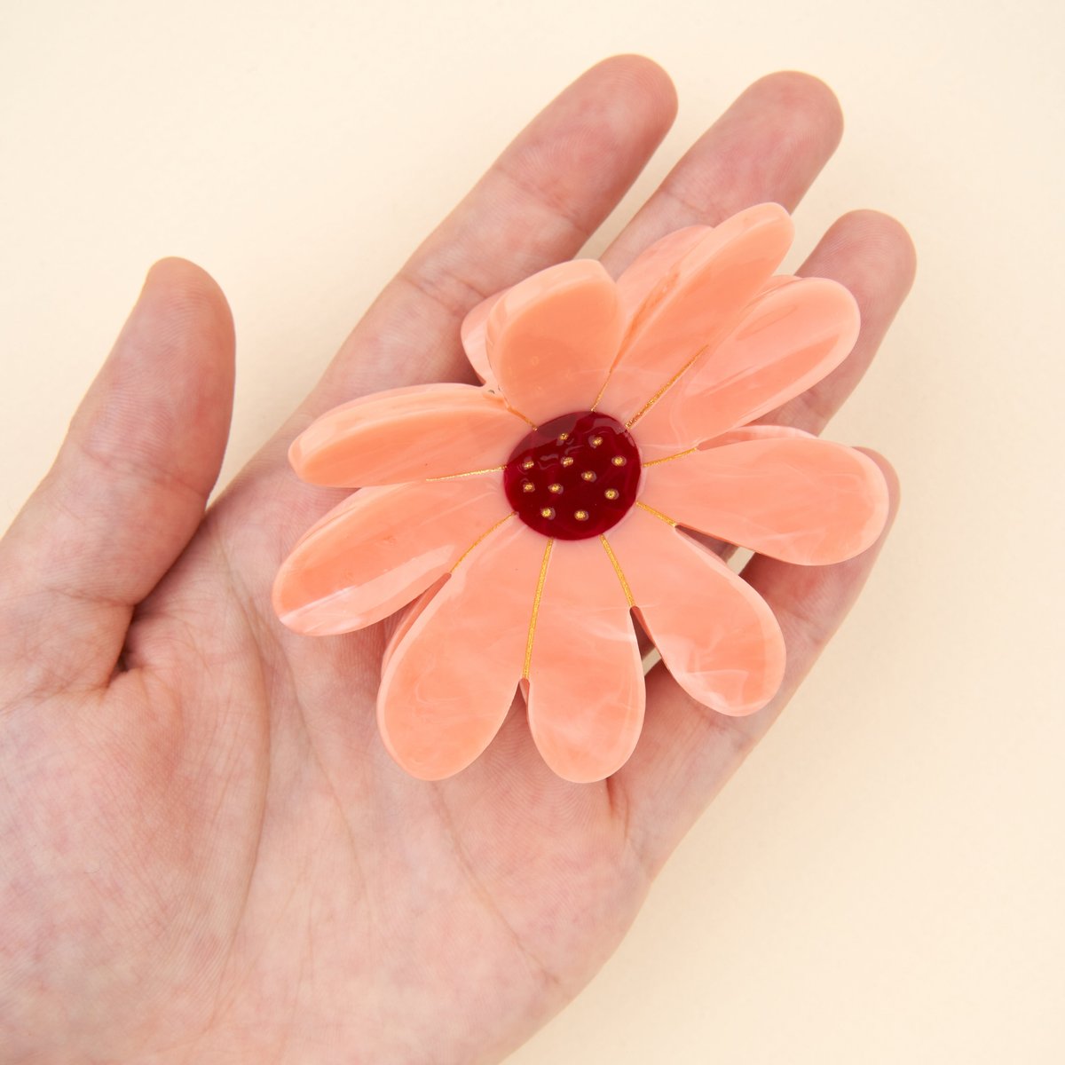 Pince à cheveux FLEUR ROSE rose et framboise, COUCOU SUZETTE