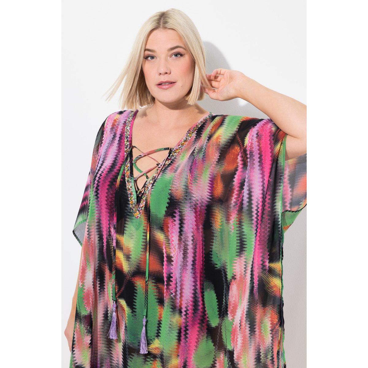 Tunique oversize avec laçage noir, ULLA POPKEN