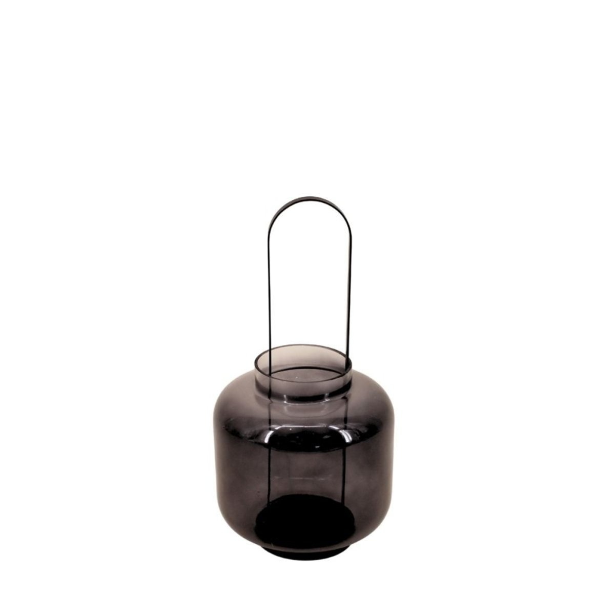 Lanterne en verre et métal 33cm noir, ORNAMI