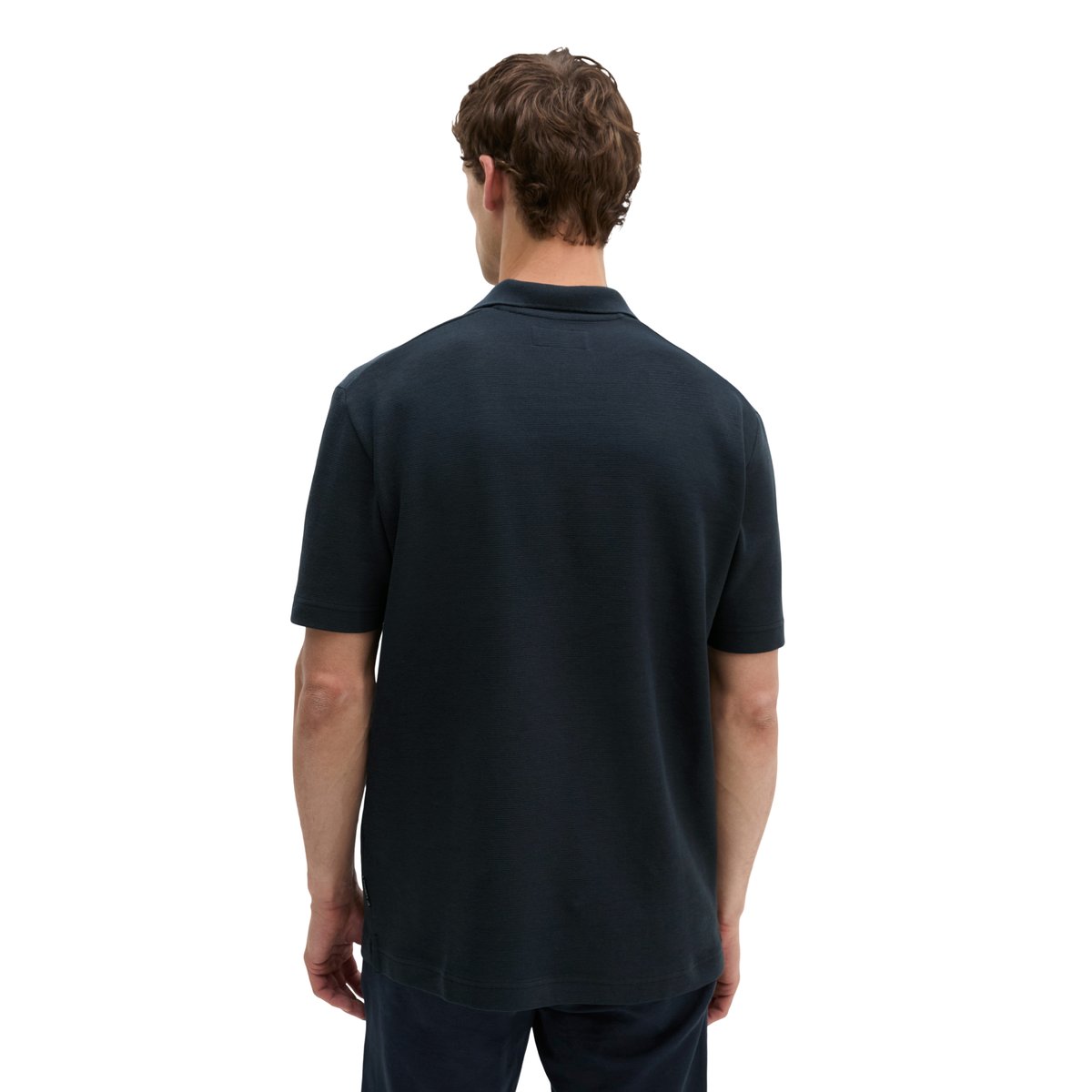 Polo coupe classique en pur coton bio bleu foncé, MARC O'POLO