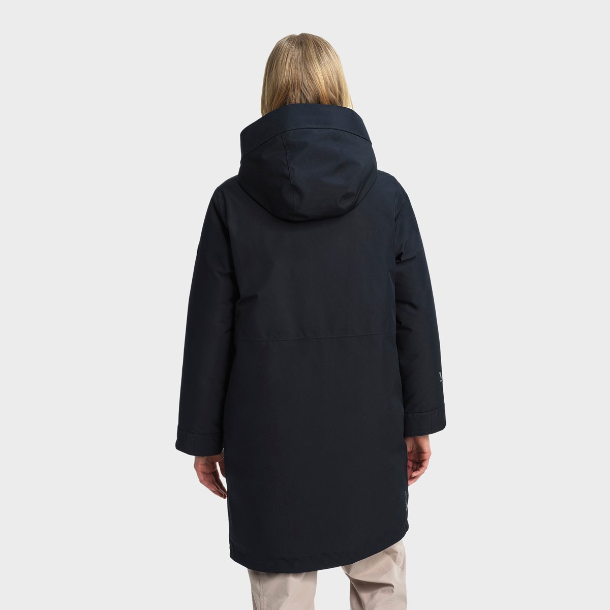 Parka longue capuche fixe fermeture zippée, mi-saison noir, AIGLE